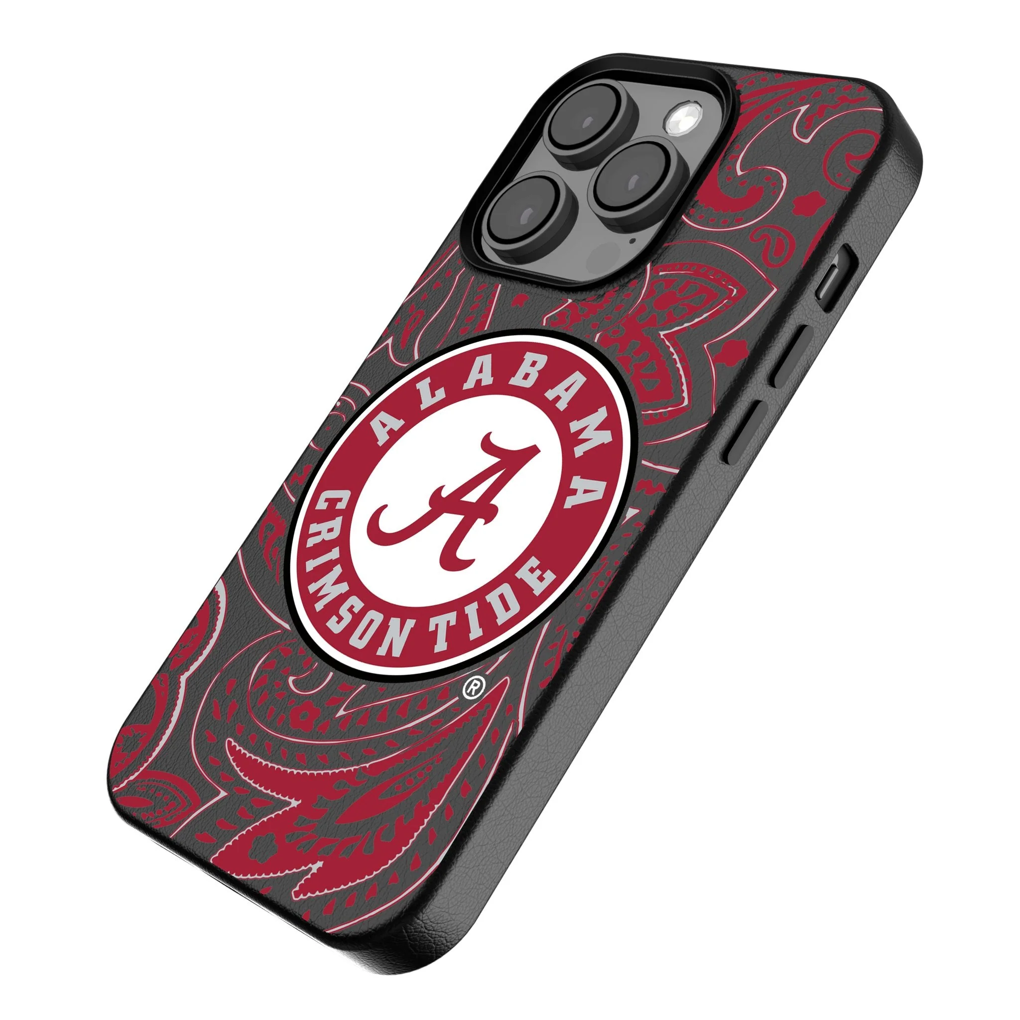 University of Alabama Crimson Tide Paisley MagSafe Compatible Phone Case for Apple iPhone - Image 2