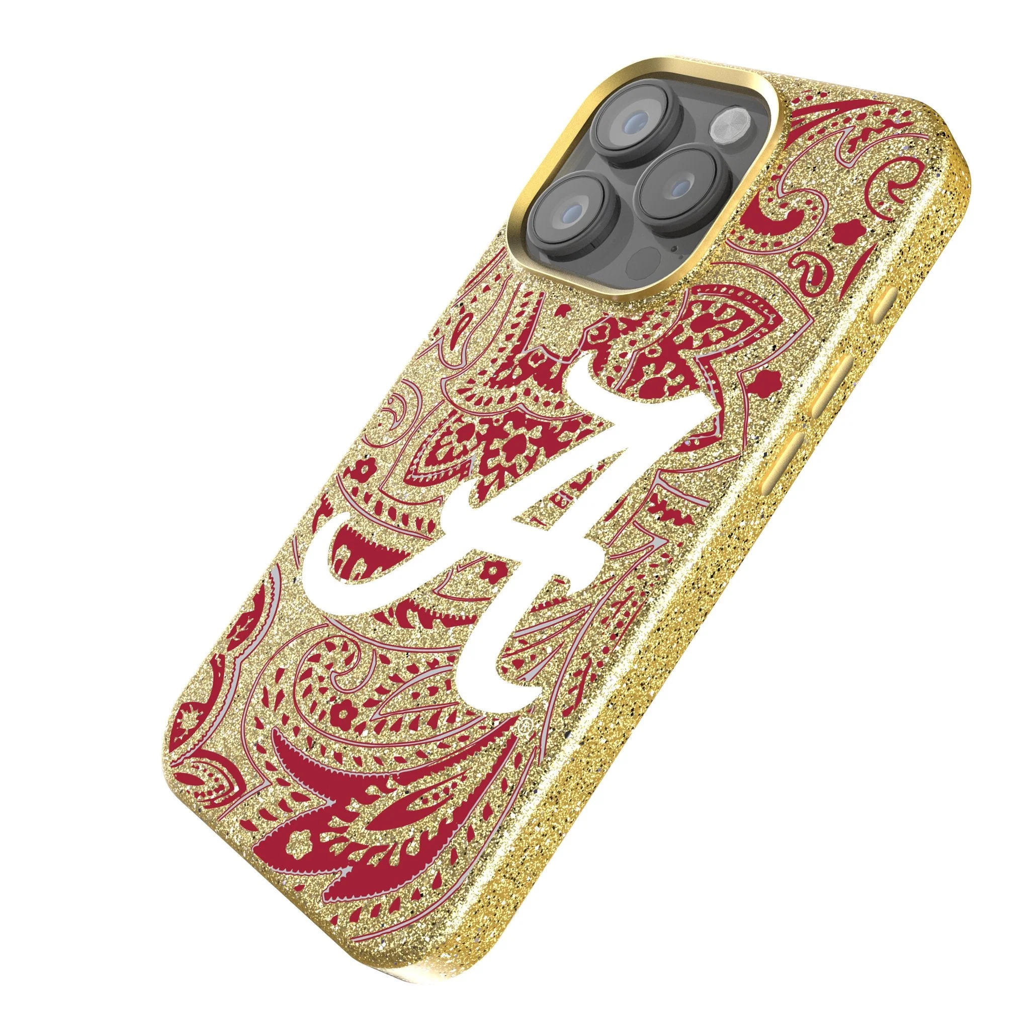University of Alabama Crimson Tide Script A Paisley Bling Phone Case - Image 2