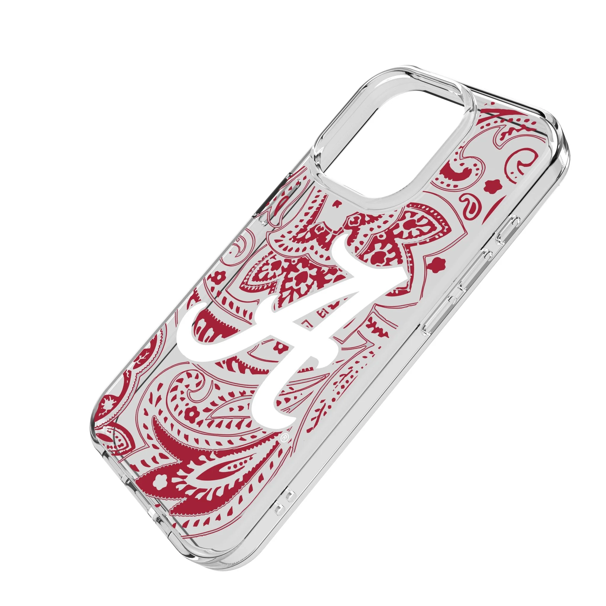 University of Alabama Crimson Tide Script A Paisley Clear Phone Case for Apple iPhone - Image 2