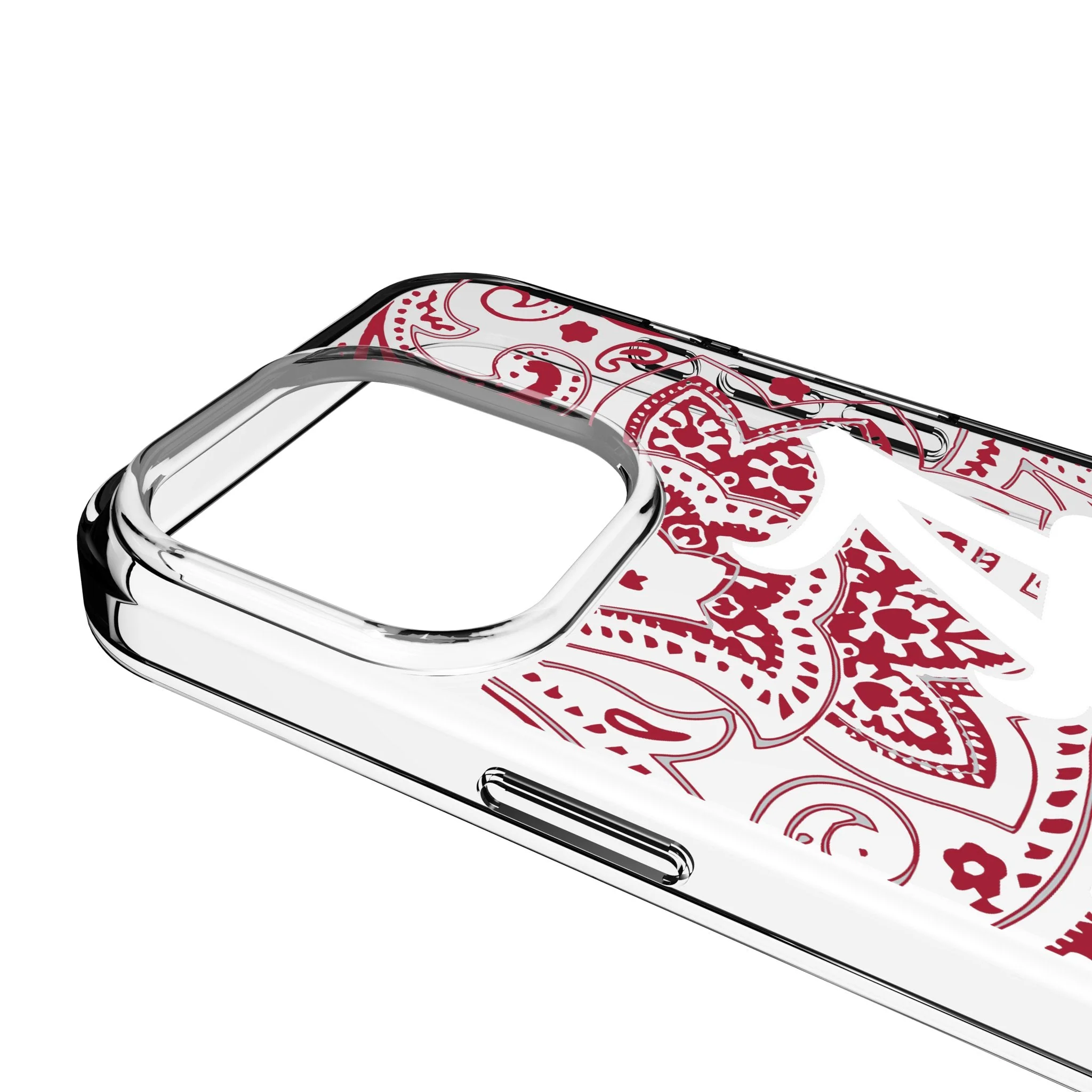 University of Alabama Crimson Tide Script A Paisley Clear Phone Case for Apple iPhone - Image 3