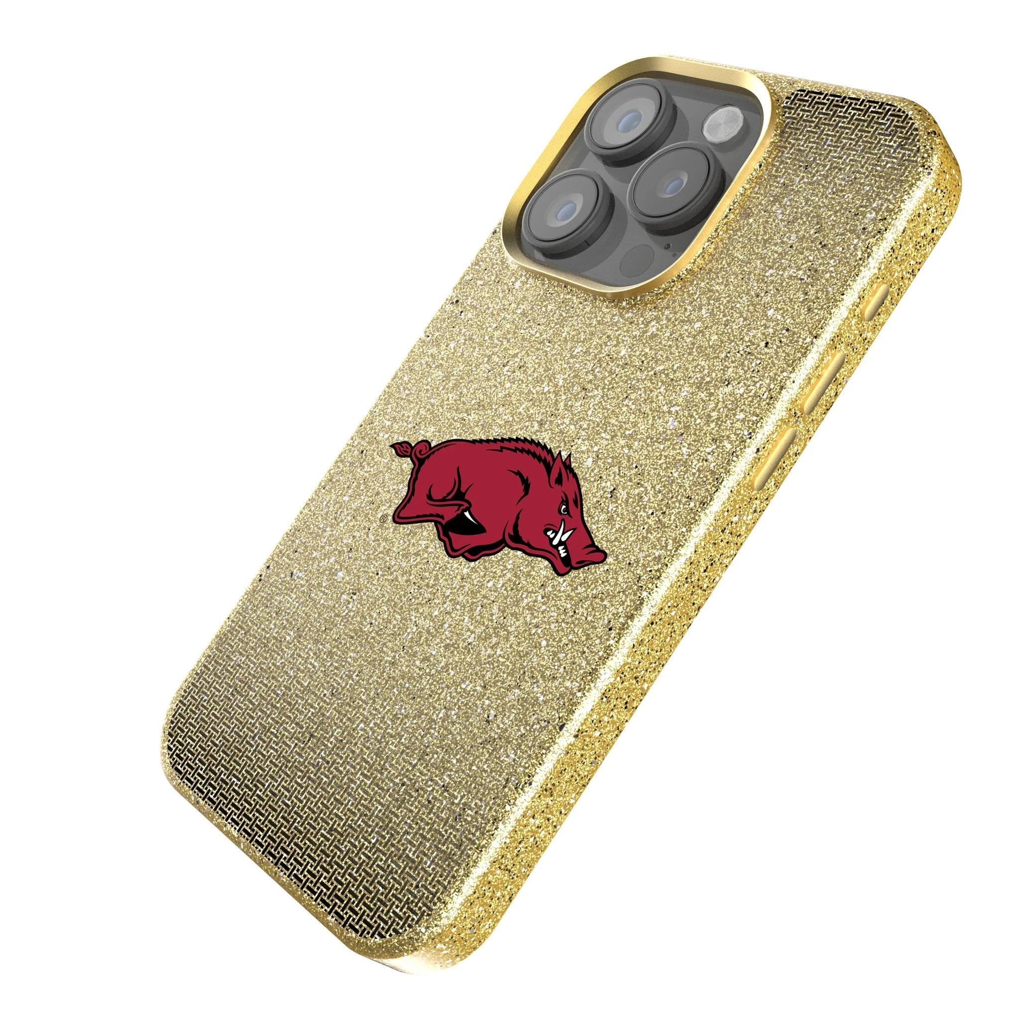 University of Arkansas Fayetteville Razorbacks Linen Bling Phone Case for Apple iPhone - Image 2