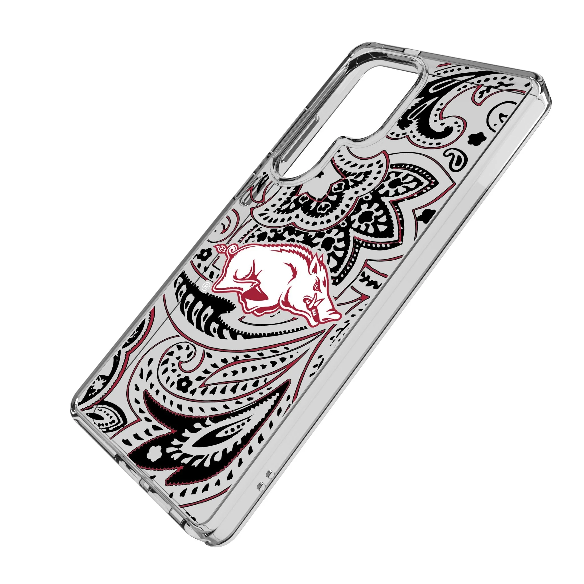 University of Arkansas Fayetteville Razorbacks Paisley Clear Phone Case for Samsung Galaxy - Image 2
