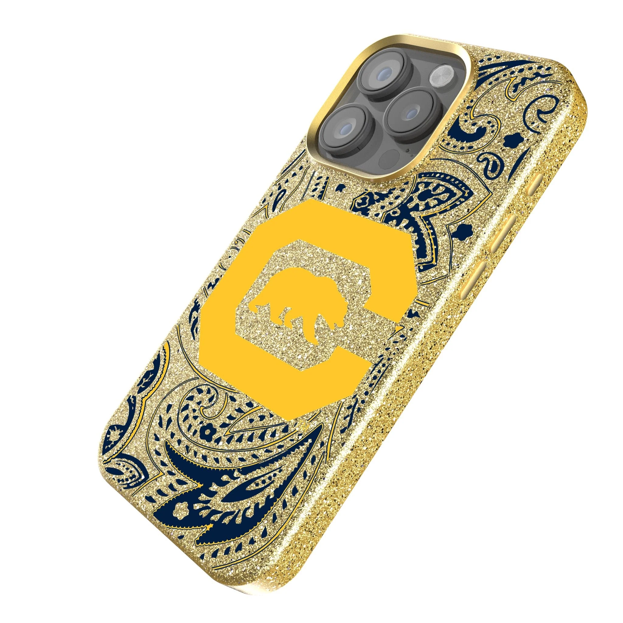 University of California Berkeley Golden Bears Paisley Bling Phone Case - Image 2