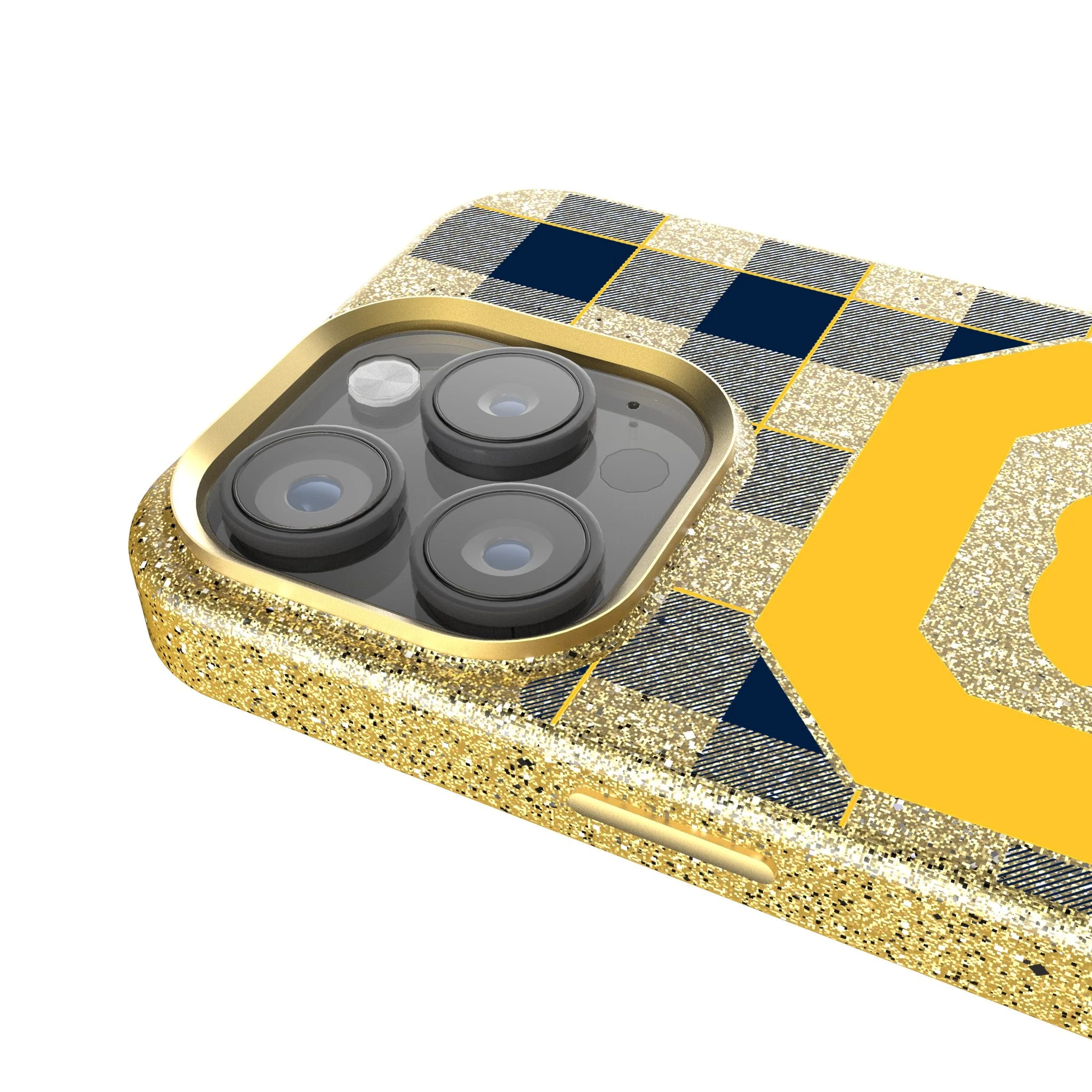 University of California Berkeley Golden Bears Plaid Bling Phone Case - Image 4