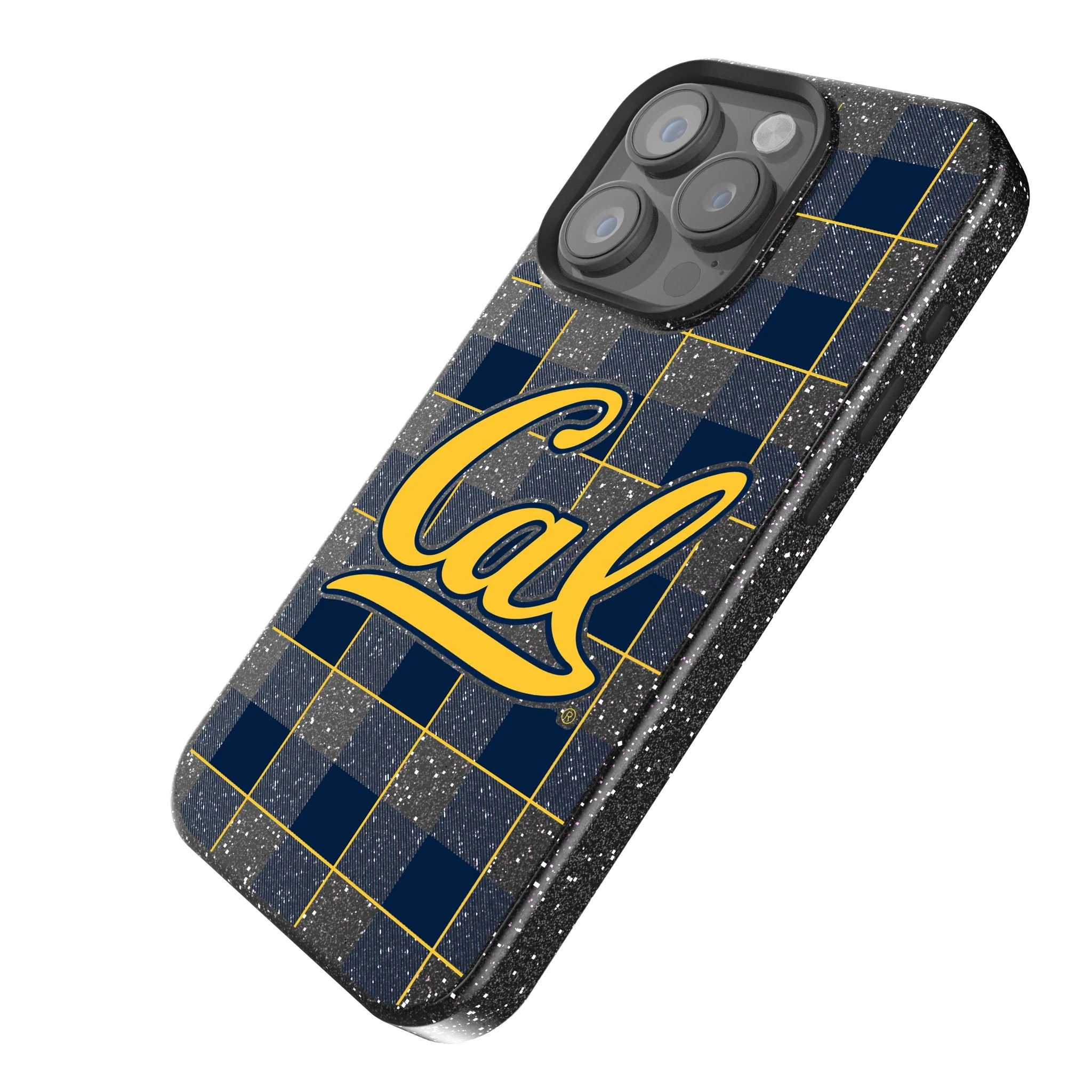 University of California Berkeley Golden Bears Plaid Bling Phone Case - Image 2