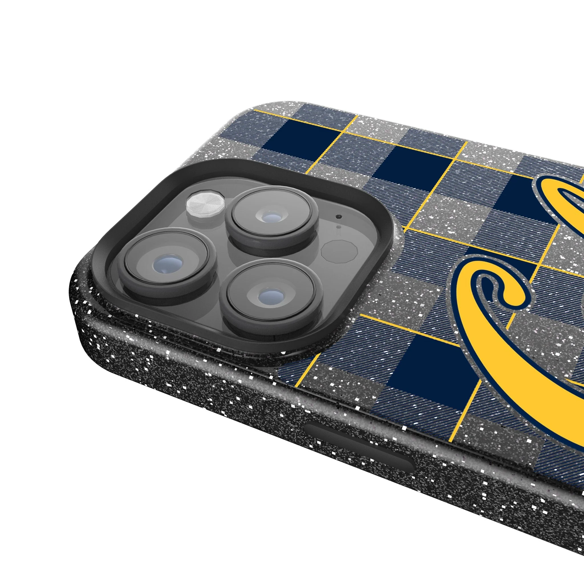 University of California Berkeley Golden Bears Plaid Bling Phone Case - Image 4