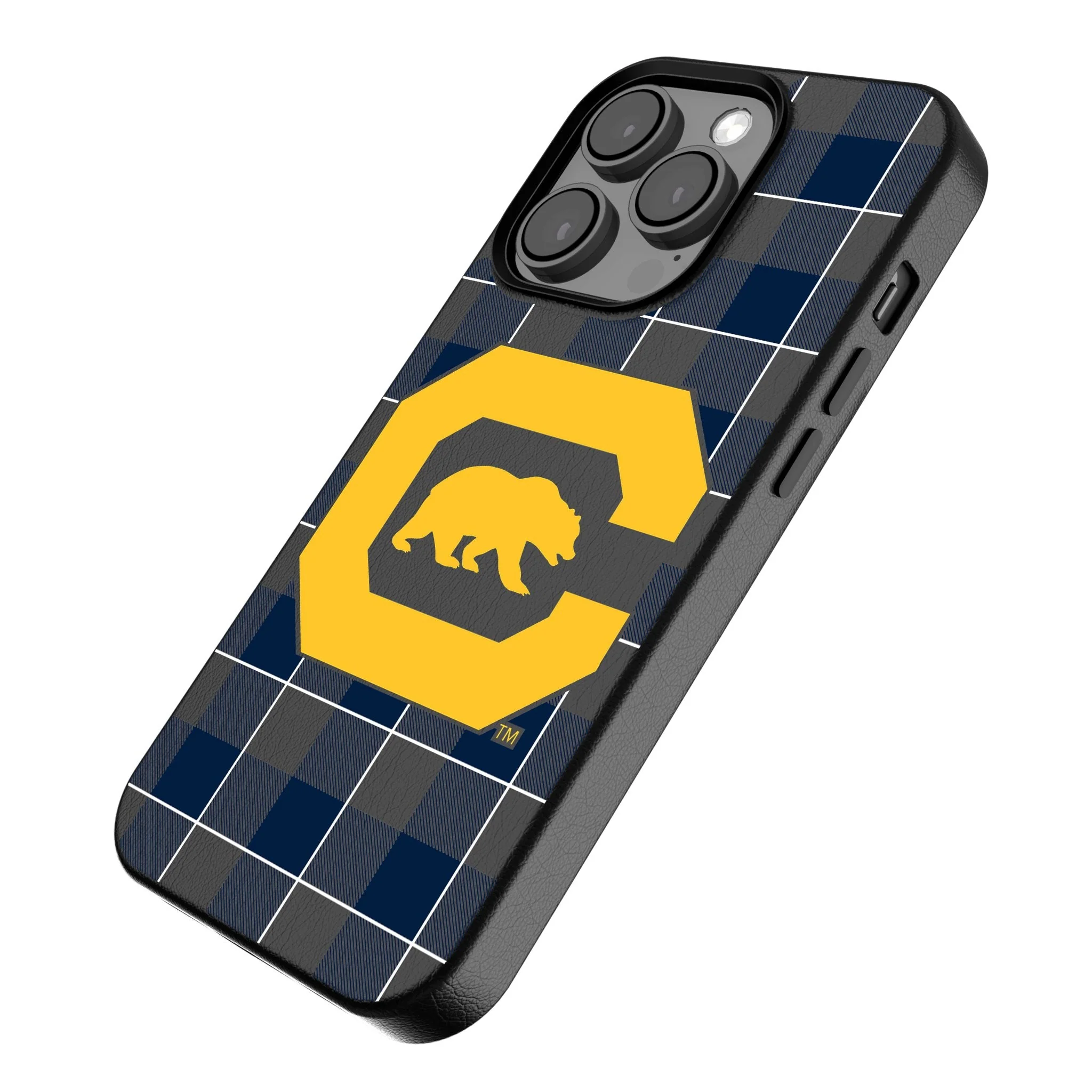University of California Berkeley Golden Bears Plaid MagSafe Compatible Phone Case for Apple iPhone - Image 2