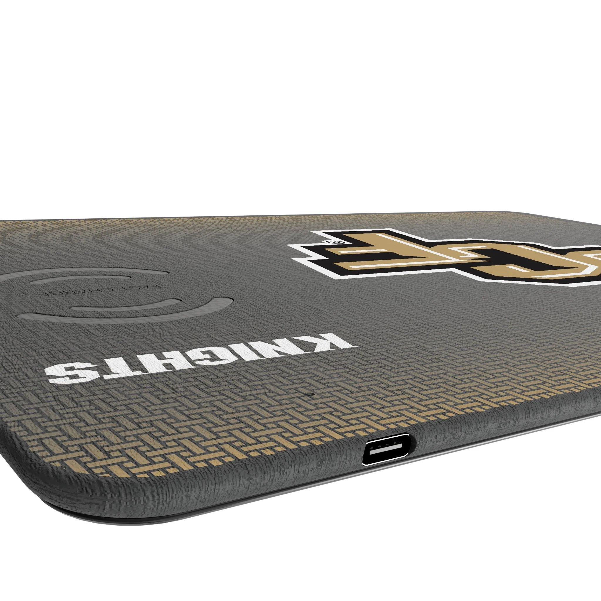 University of Central Florida Golden Knights Linen 15-Watt Wireless Charger and Mouse Pad - Image 3
