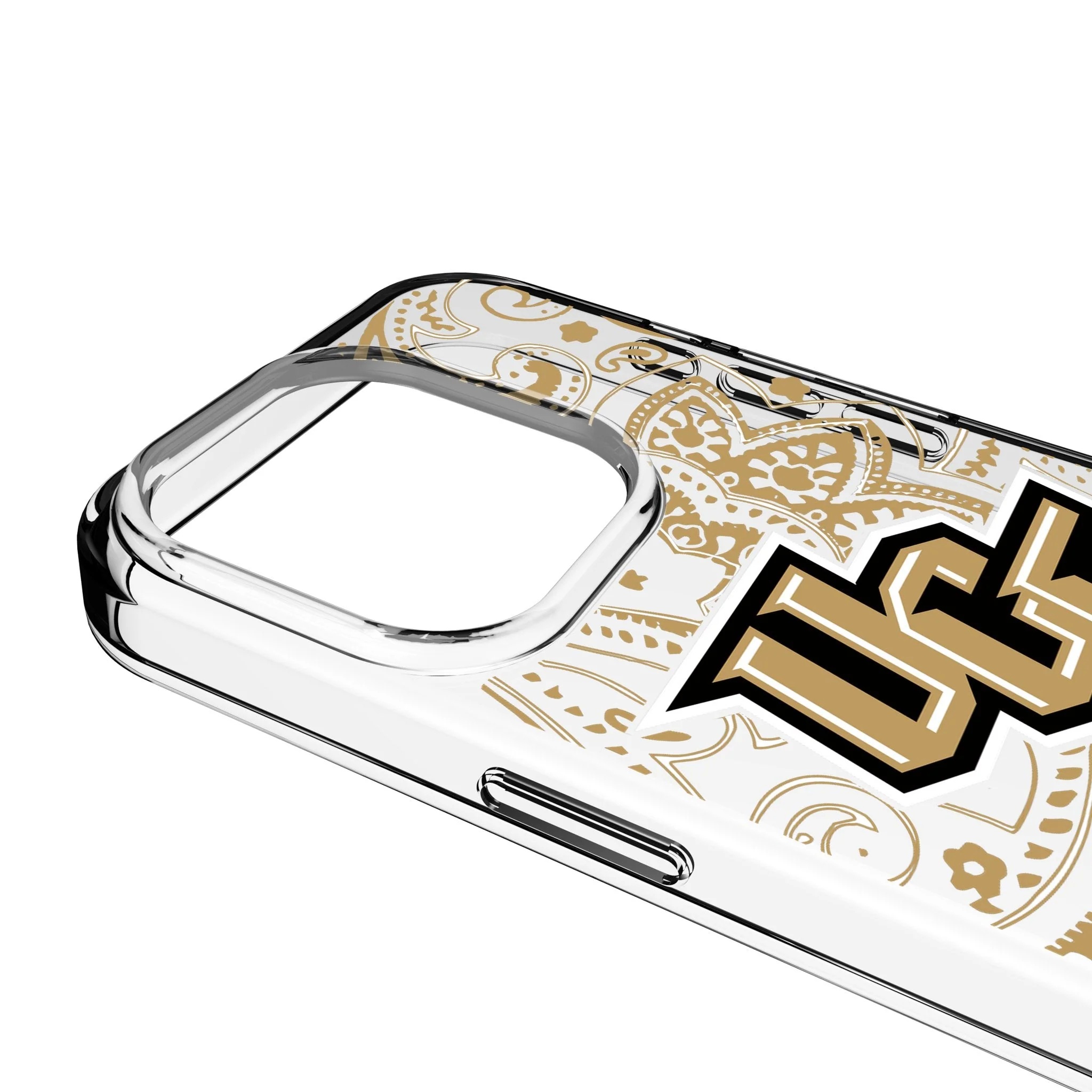 University of Central Florida Golden Knights Paisley Clear Phone Case for Apple iPhone - Image 3