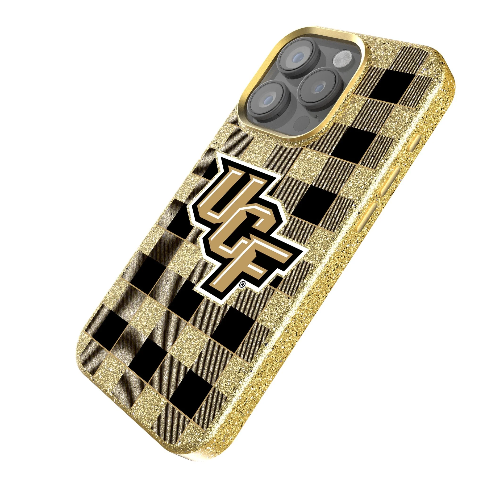 University of Central Florida Golden Knights Plaid Bling Phone Case - Image 2