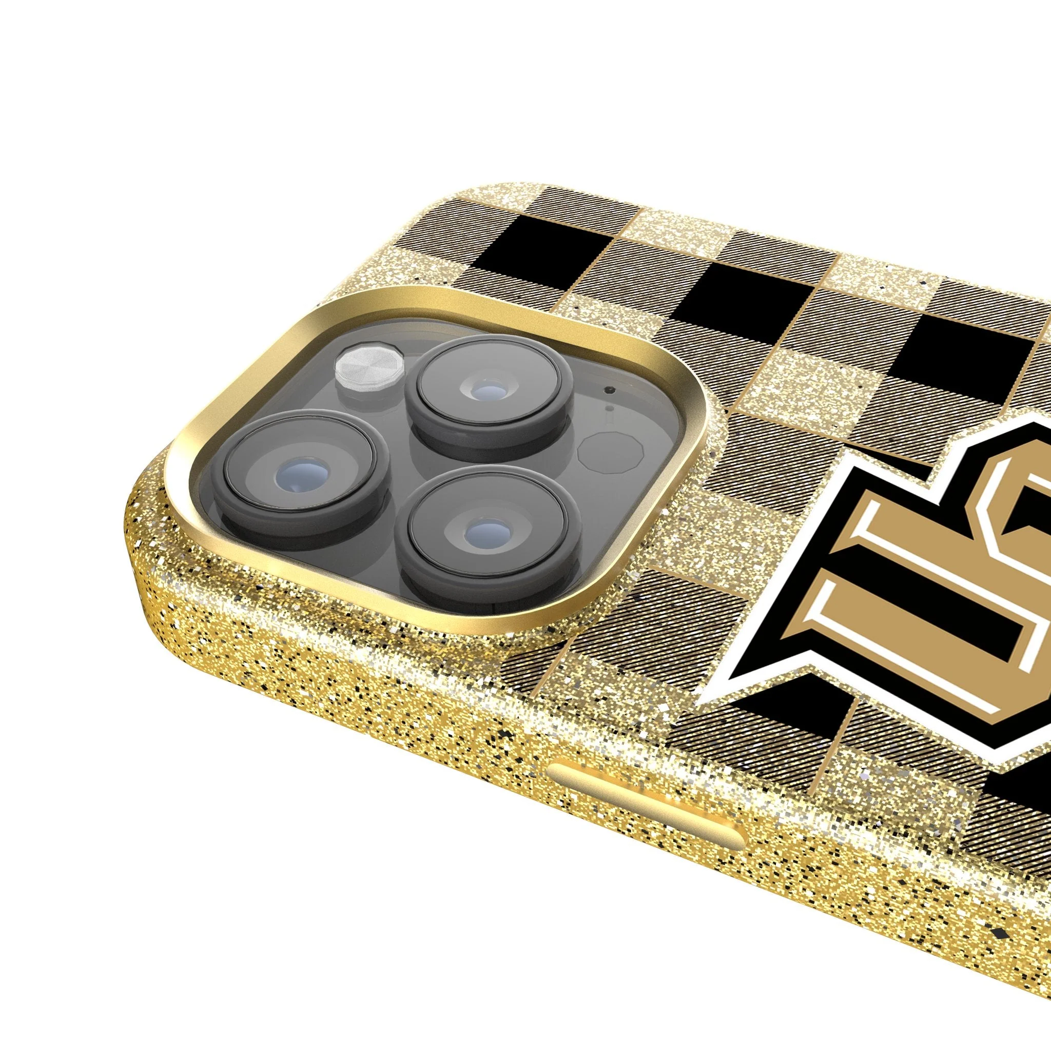 University of Central Florida Golden Knights Plaid Bling Phone Case - Image 4