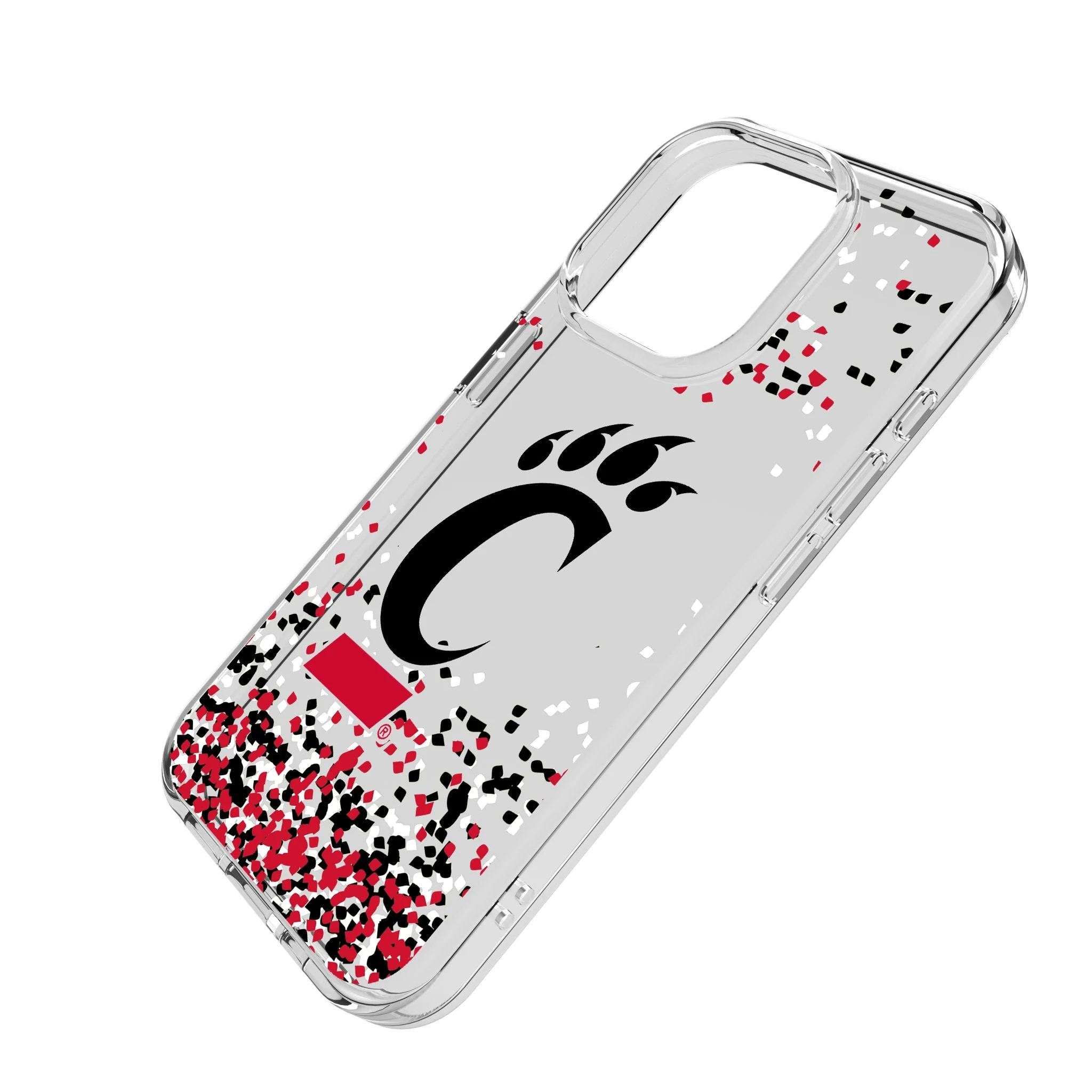 University of Cincinnati Bearcats Confetti Clear Phone Case for Apple iPhone - Image 2