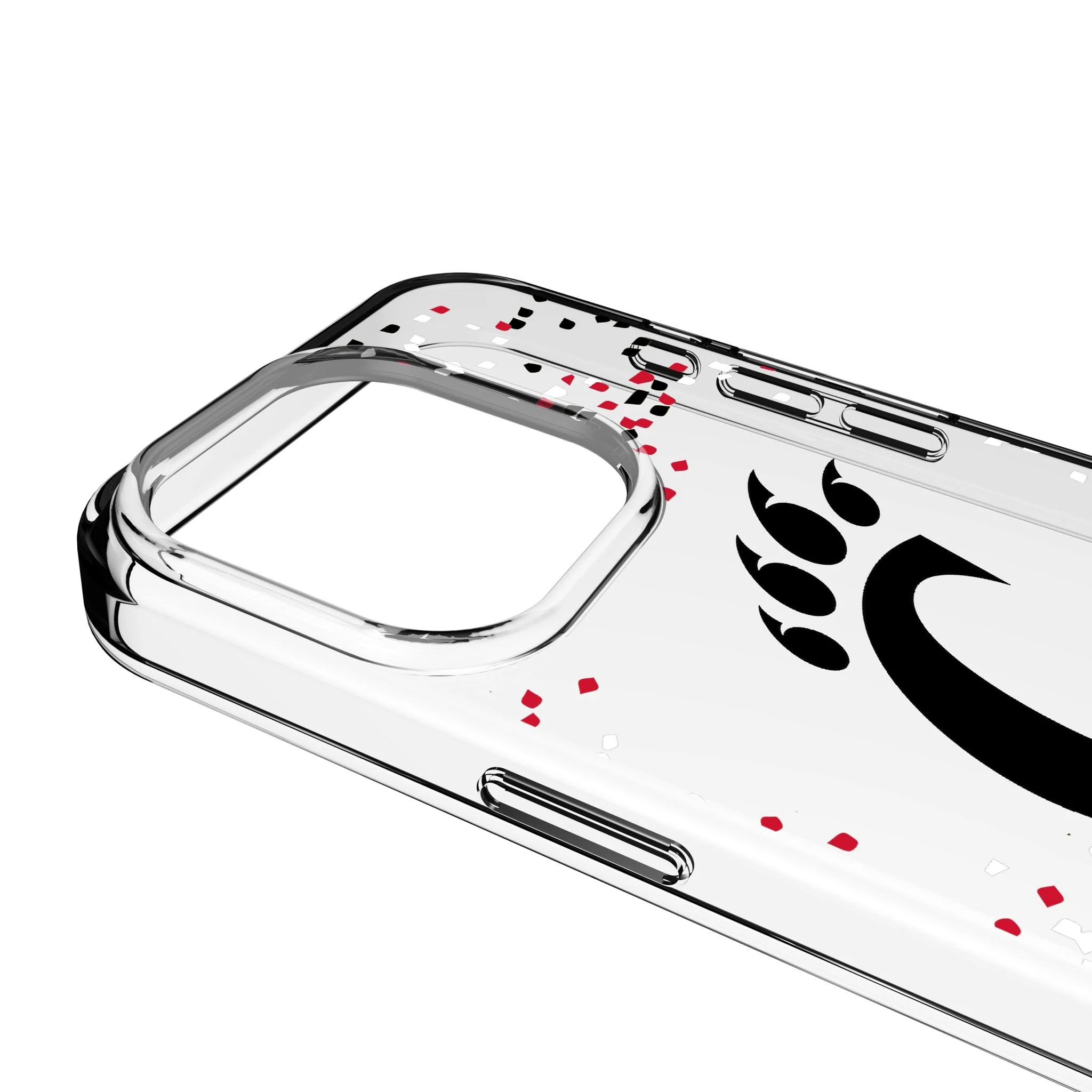 University of Cincinnati Bearcats Confetti Clear Phone Case for Apple iPhone - Image 3