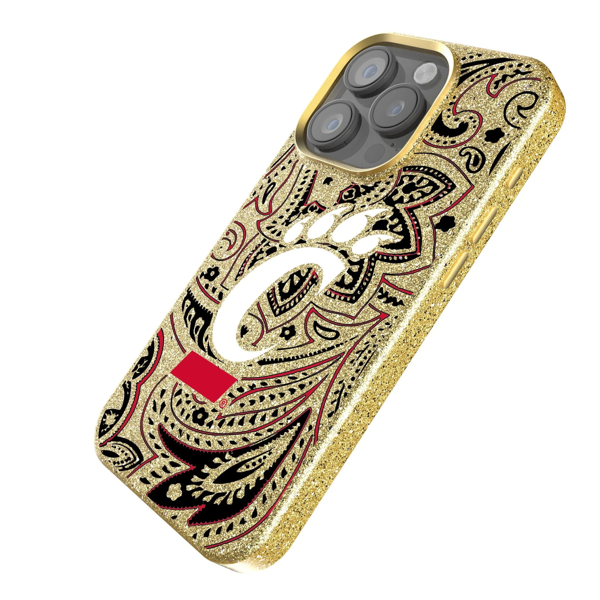 University of Cincinnati Bearcats Paisley Bling Phone Case - Image 2
