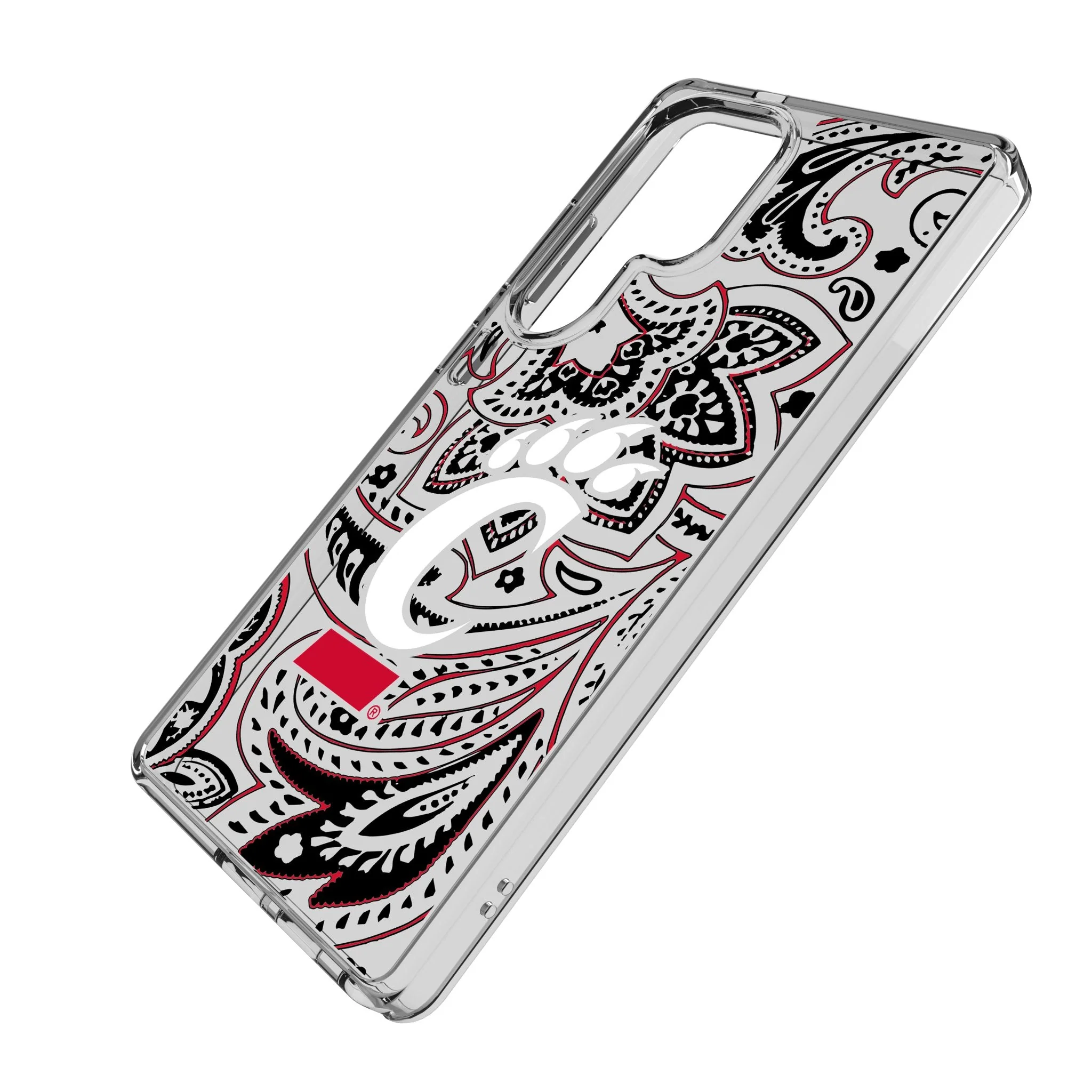 University of Cincinnati Bearcats Paisley Clear Phone Case for Samsung Galaxy - Image 2