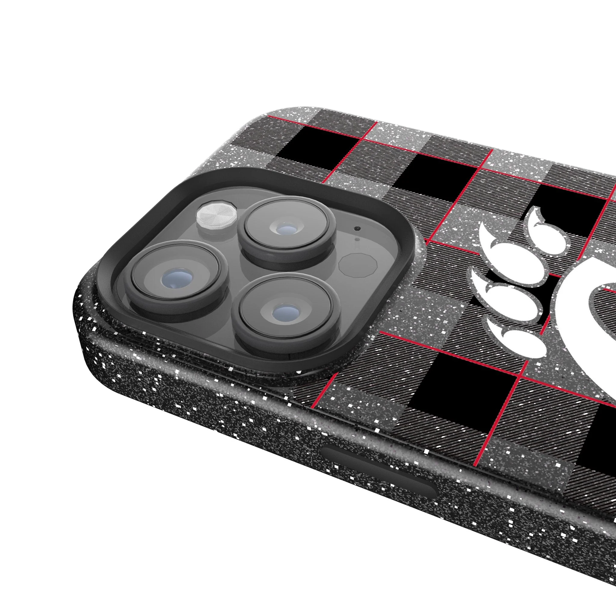 University of Cincinnati Bearcats Plaid Bling Phone Case - Image 4