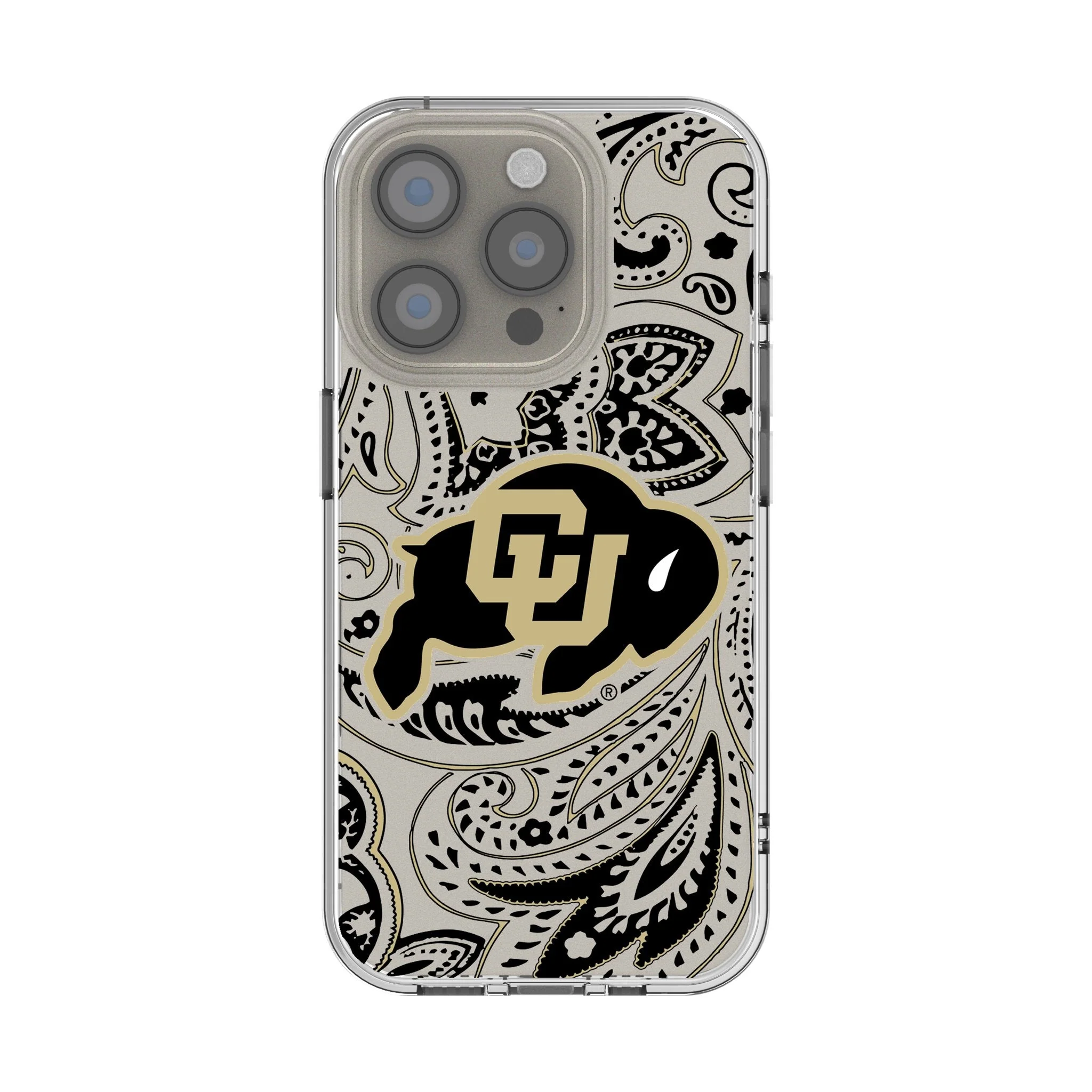 University of Colorado Buffaloes Paisley Clear Phone Case for Apple iPhone