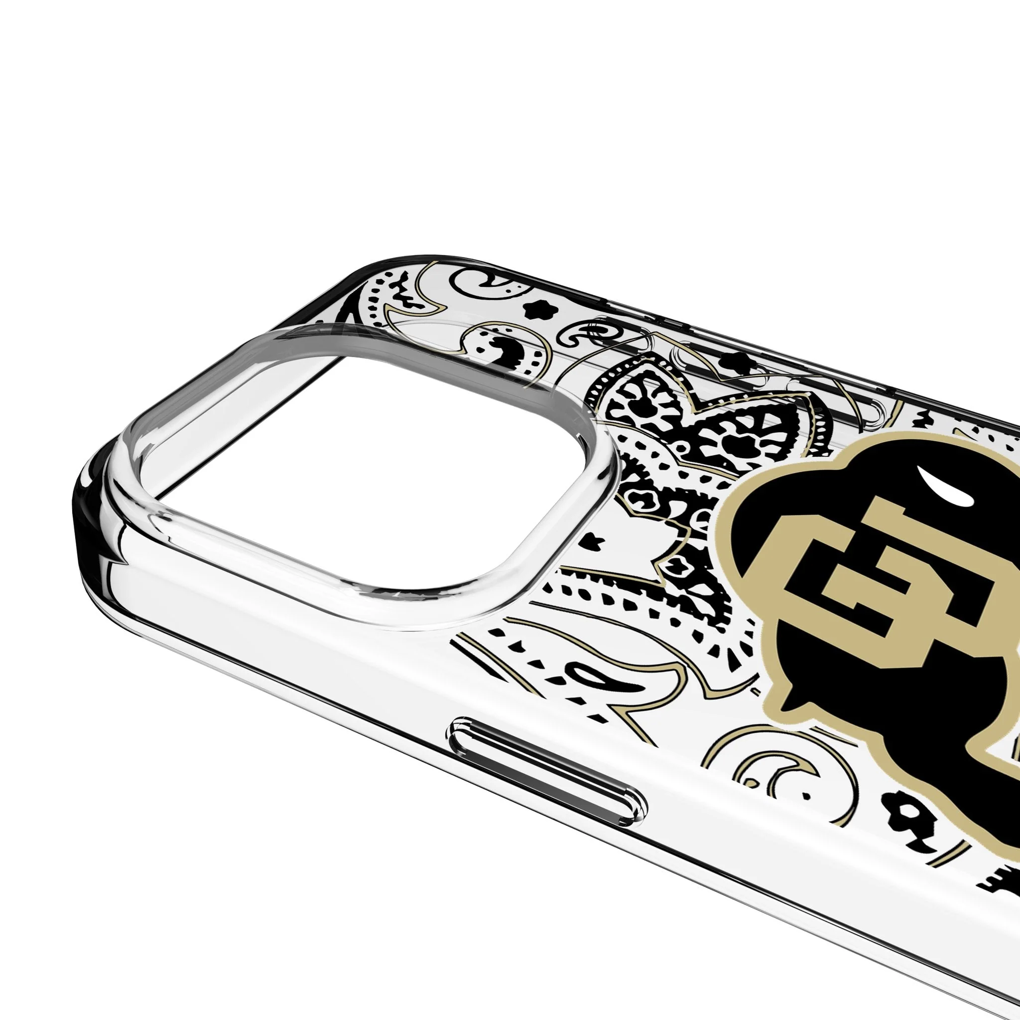 University of Colorado Buffaloes Paisley Clear Phone Case for Apple iPhone - Image 3