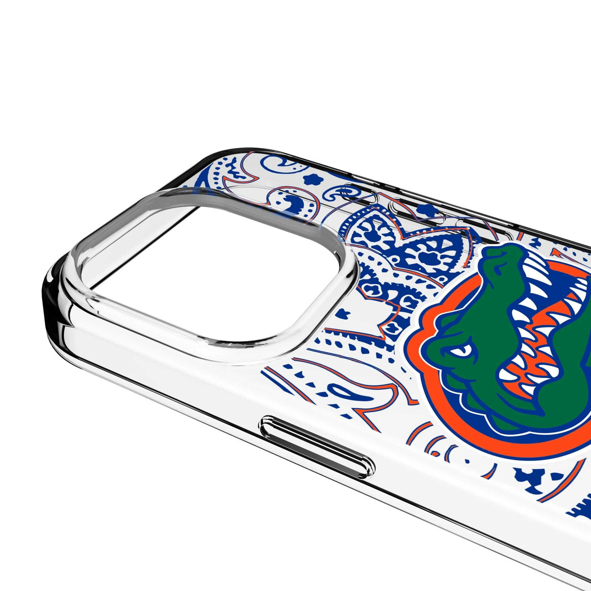 University of Florida Gators Paisley Clear Phone Case for Apple iPhone - Image 3