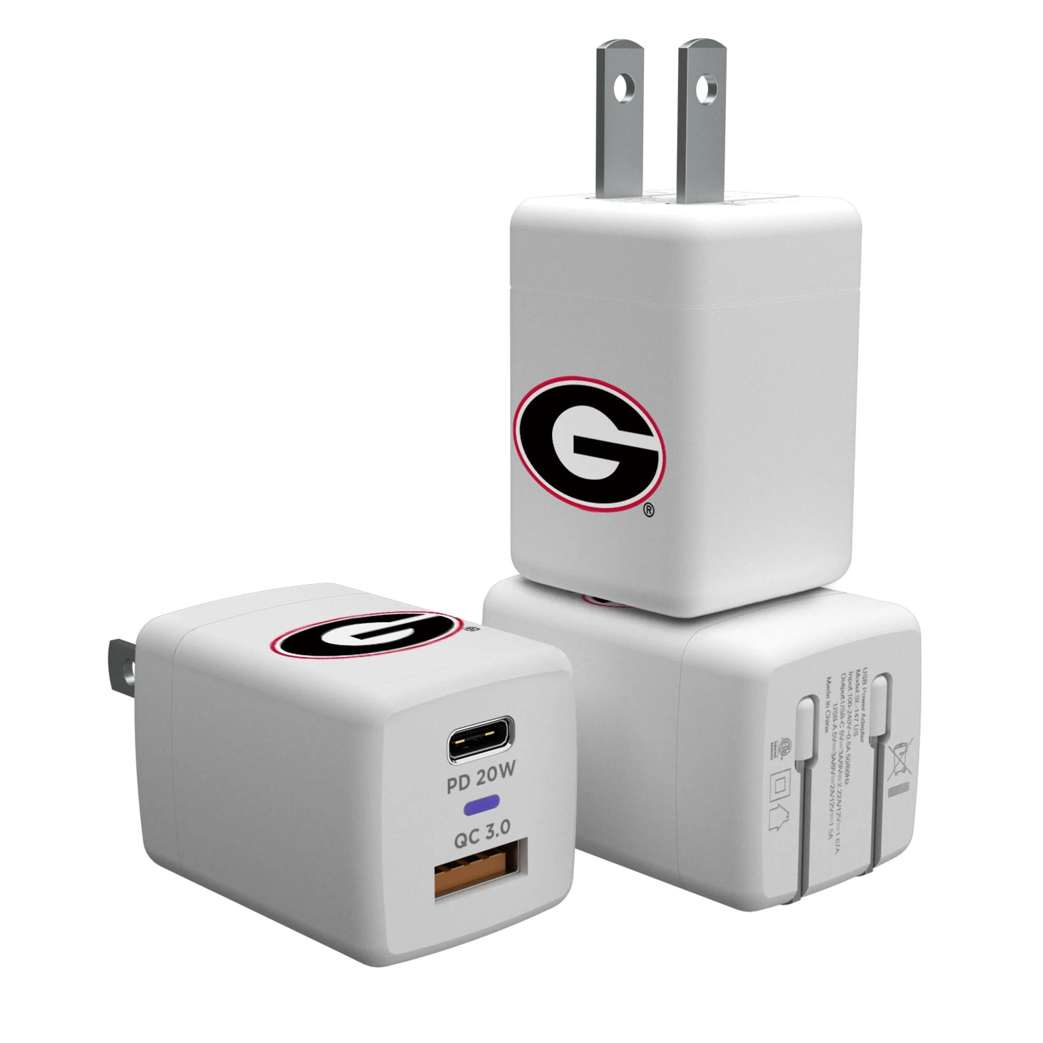 University of Georgia Bulldogs Insignia USB A/C Charger