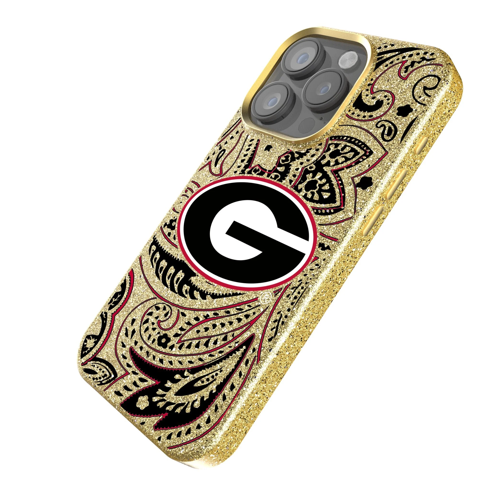 University of Georgia Bulldogs Paisley Bling Phone Case for Apple iPhone - Image 2
