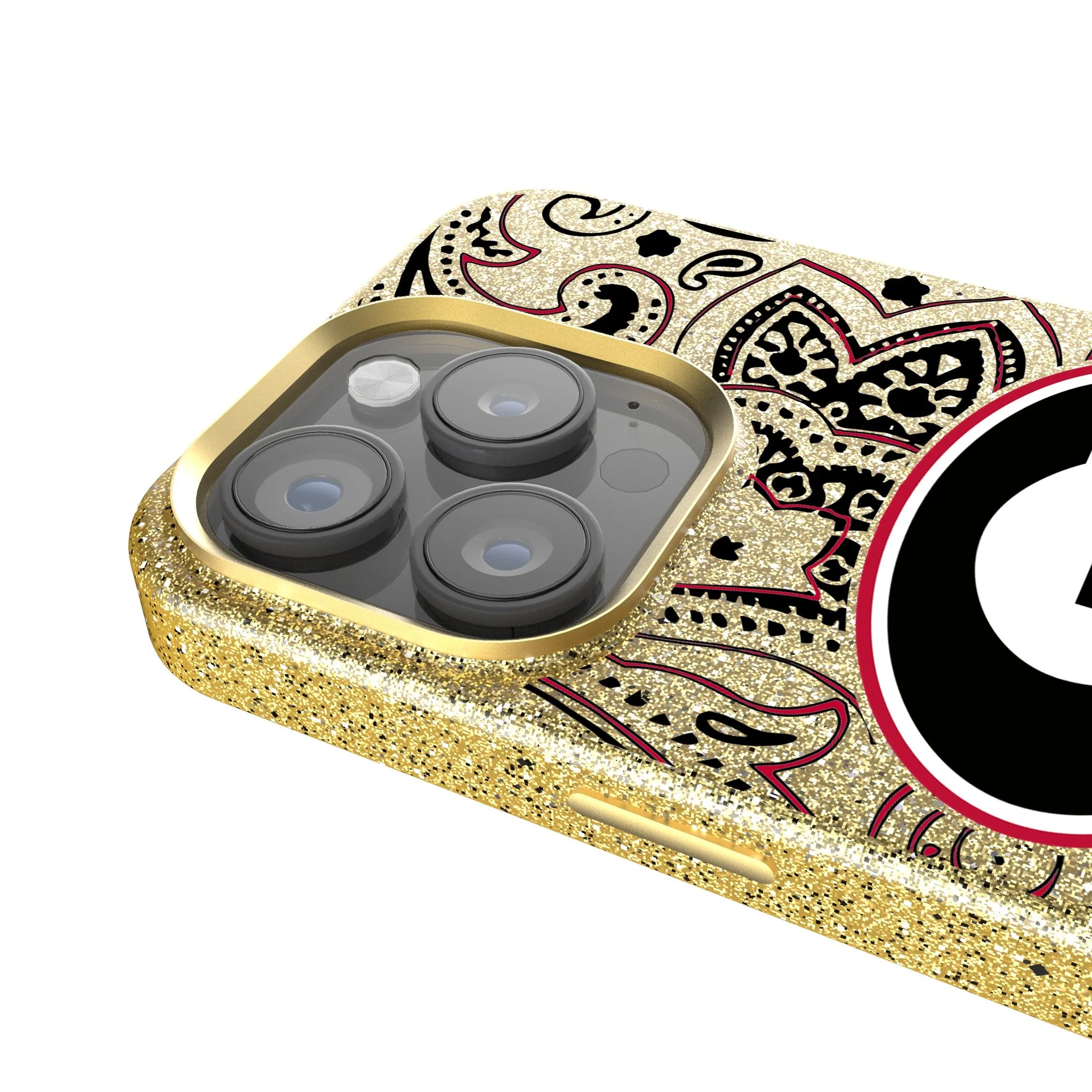 University of Georgia Bulldogs Paisley Bling Phone Case for Apple iPhone - Image 4