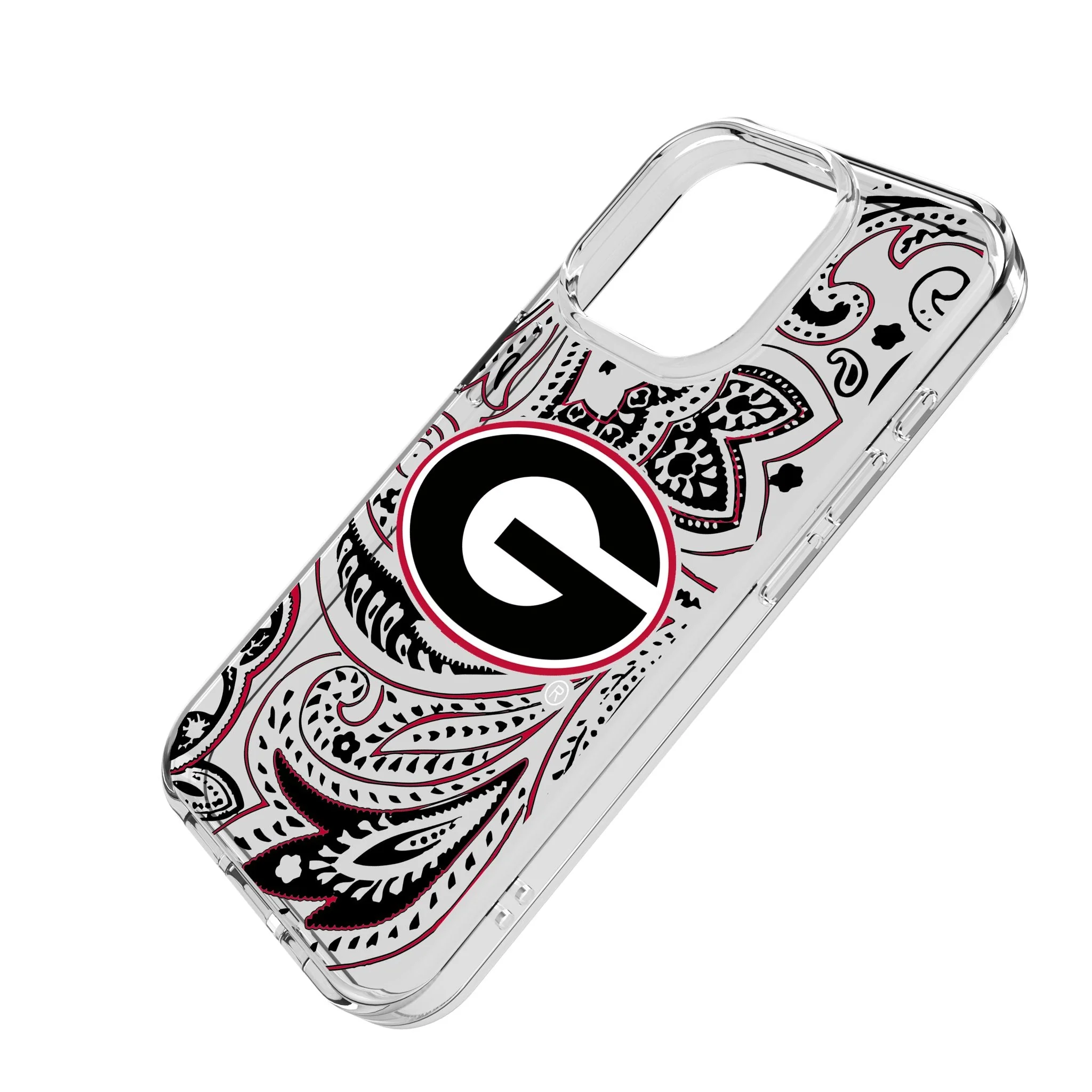 University of Georgia Bulldogs Paisley Clear Phone Case for Apple iPhone - Image 2