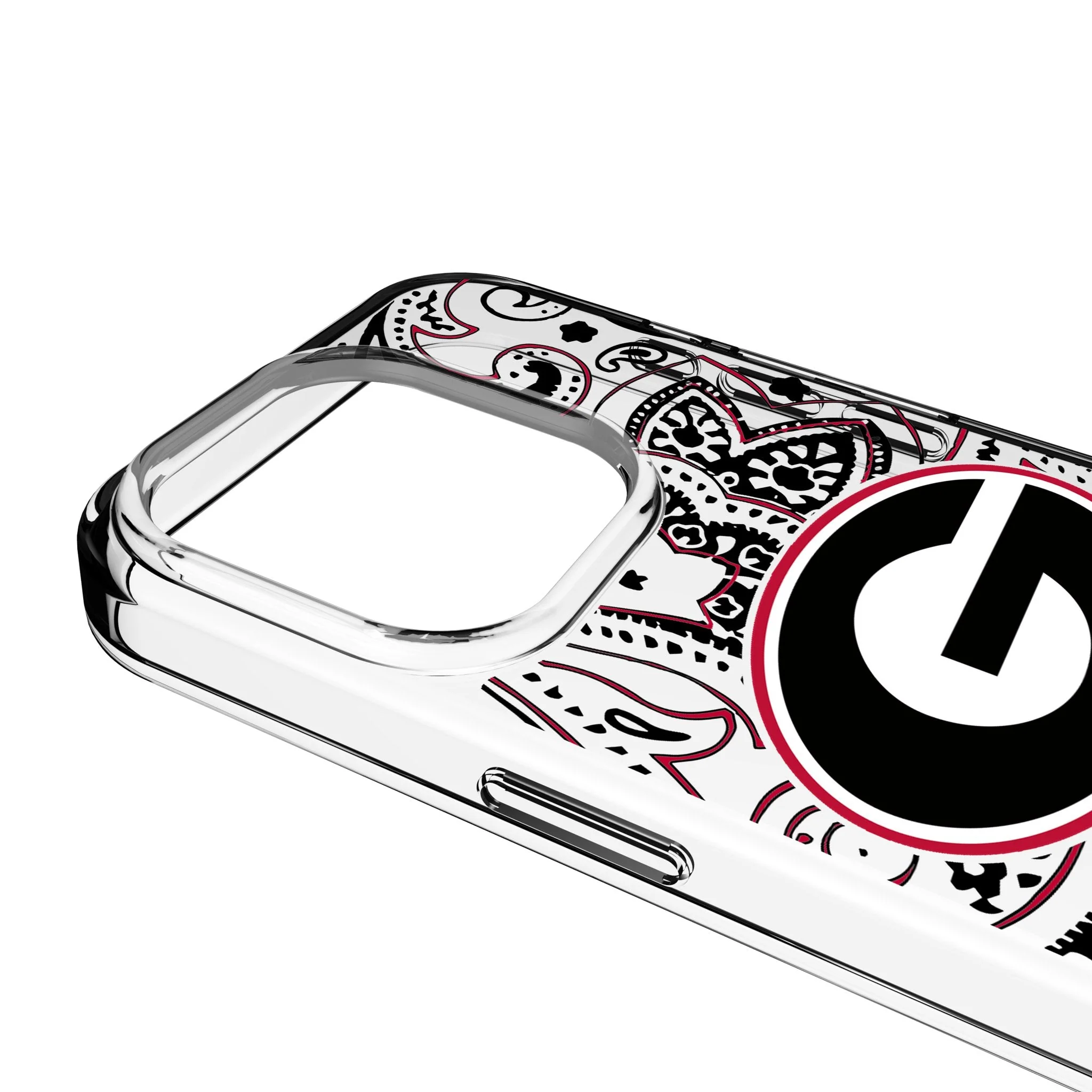 University of Georgia Bulldogs Paisley Clear Phone Case for Apple iPhone - Image 3