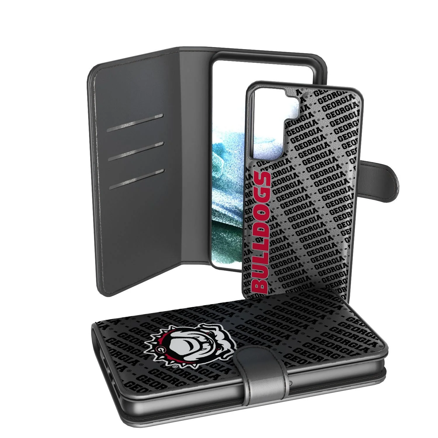 University of Georgia Bulldogs Uga Monocolor Tilt Wallet Phone Case for Apple iPhone - Image 2
