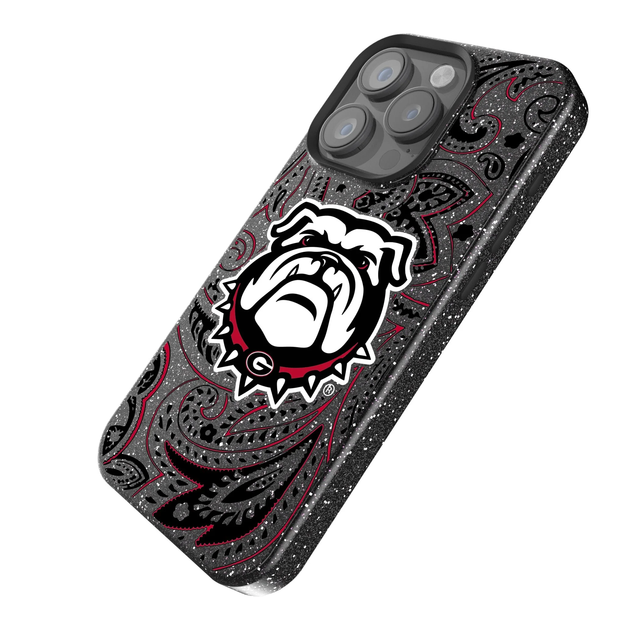 University of Georgia Bulldogs Uga Paisley Bling Phone Case for Apple iPhone - Image 2
