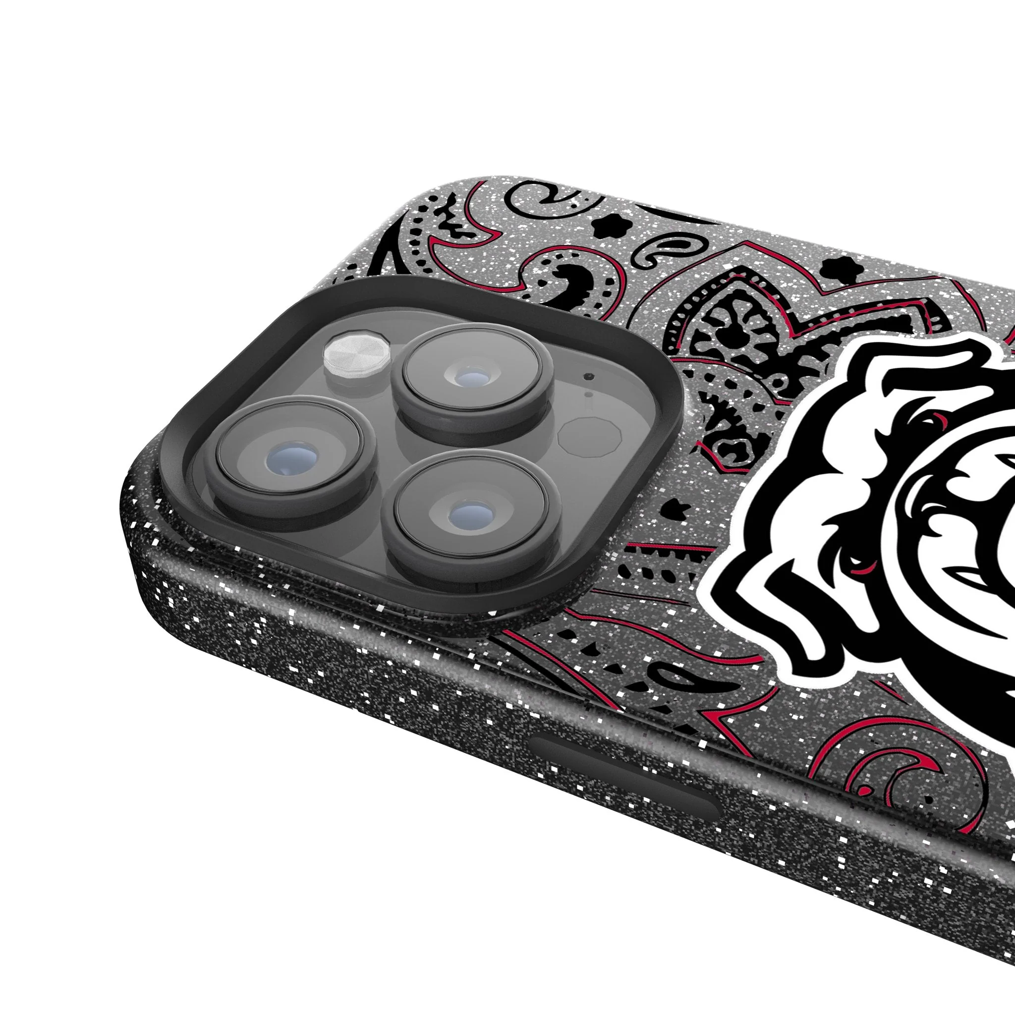 University of Georgia Bulldogs Uga Paisley Bling Phone Case for Apple iPhone - Image 4
