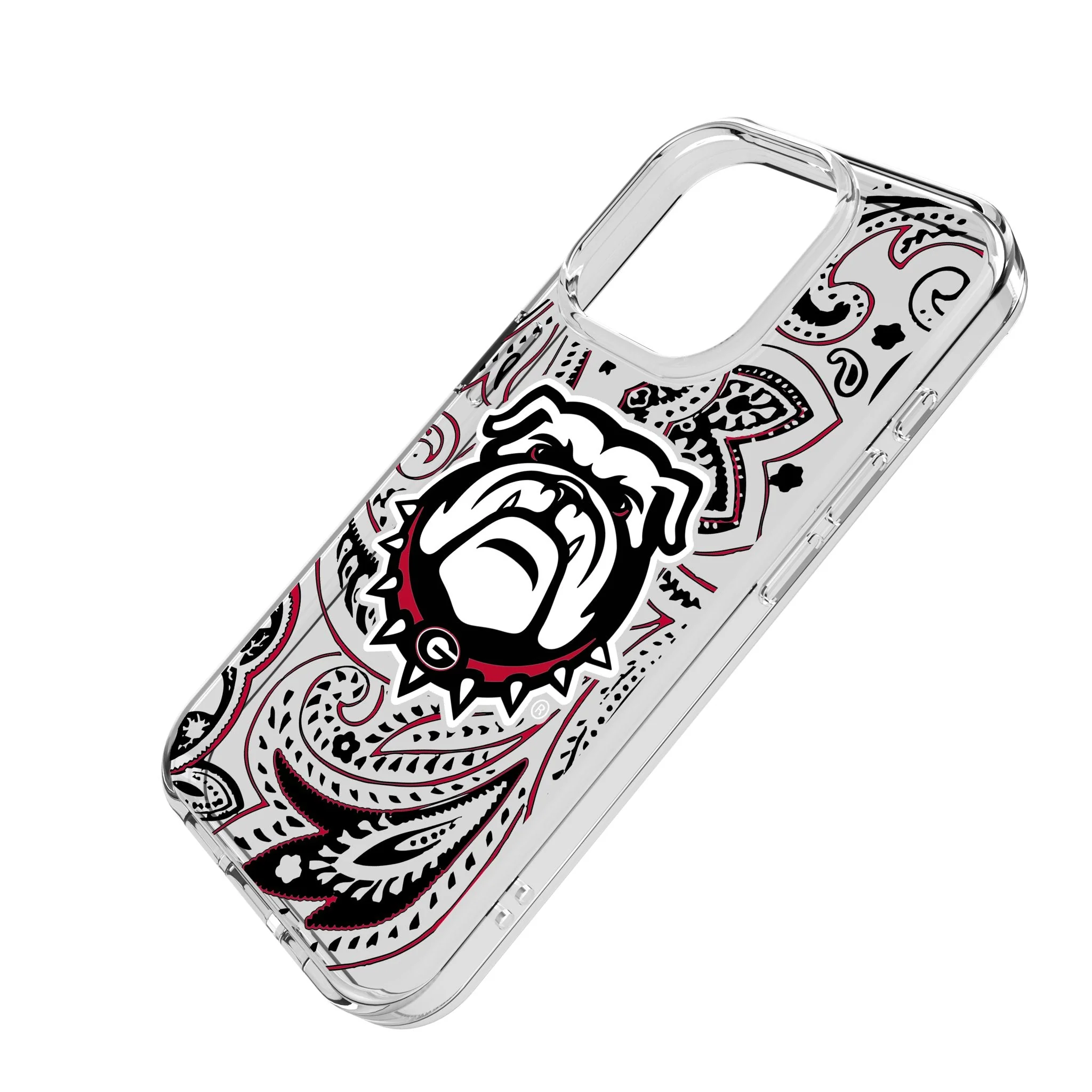 University of Georgia Bulldogs Uga Paisley Clear Phone Case for Apple iPhone - Image 2