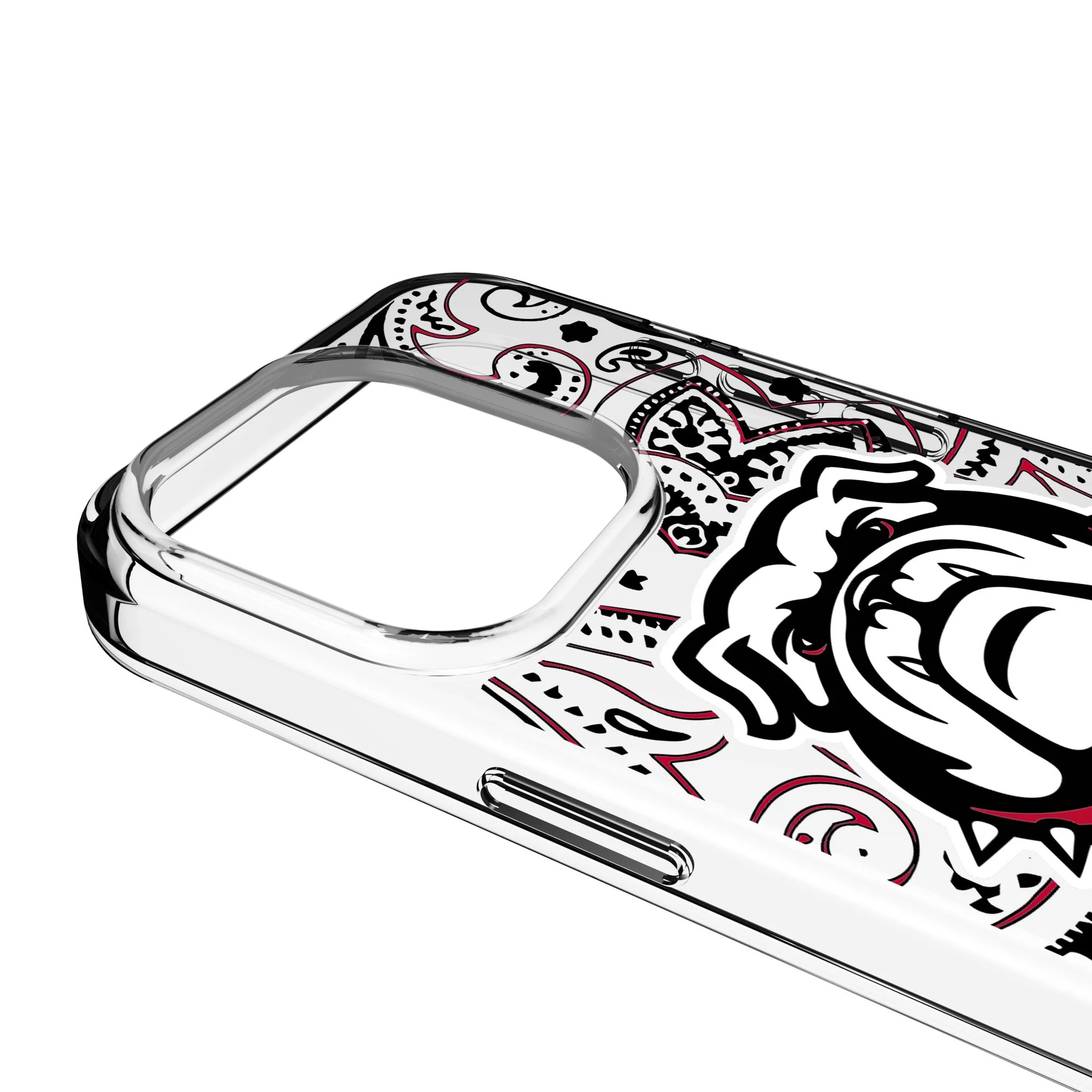 University of Georgia Bulldogs Uga Paisley Clear Phone Case for Apple iPhone - Image 3