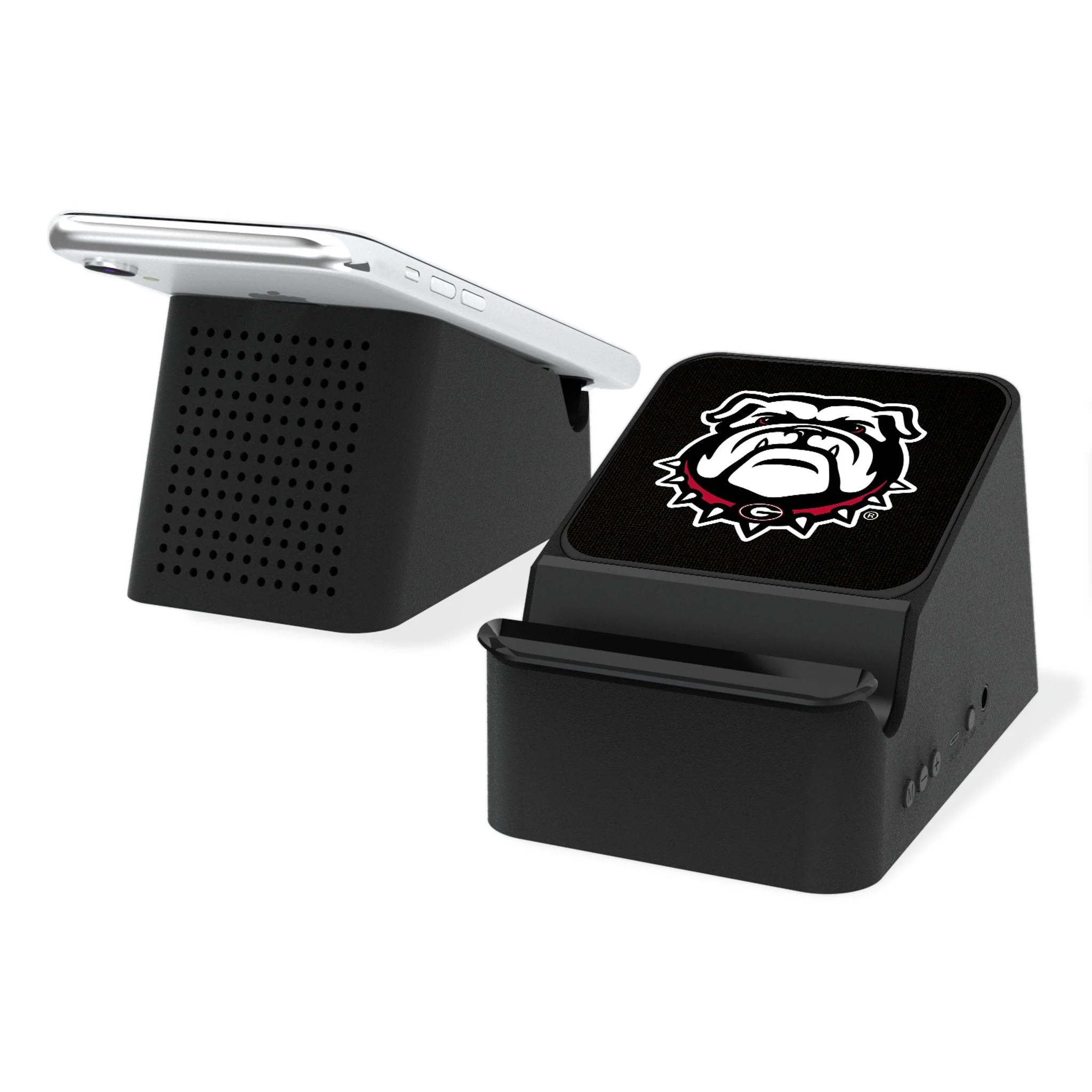 University of Georgia Bulldogs Uga Solid Wireless Charging Station and Bluetooth Speaker