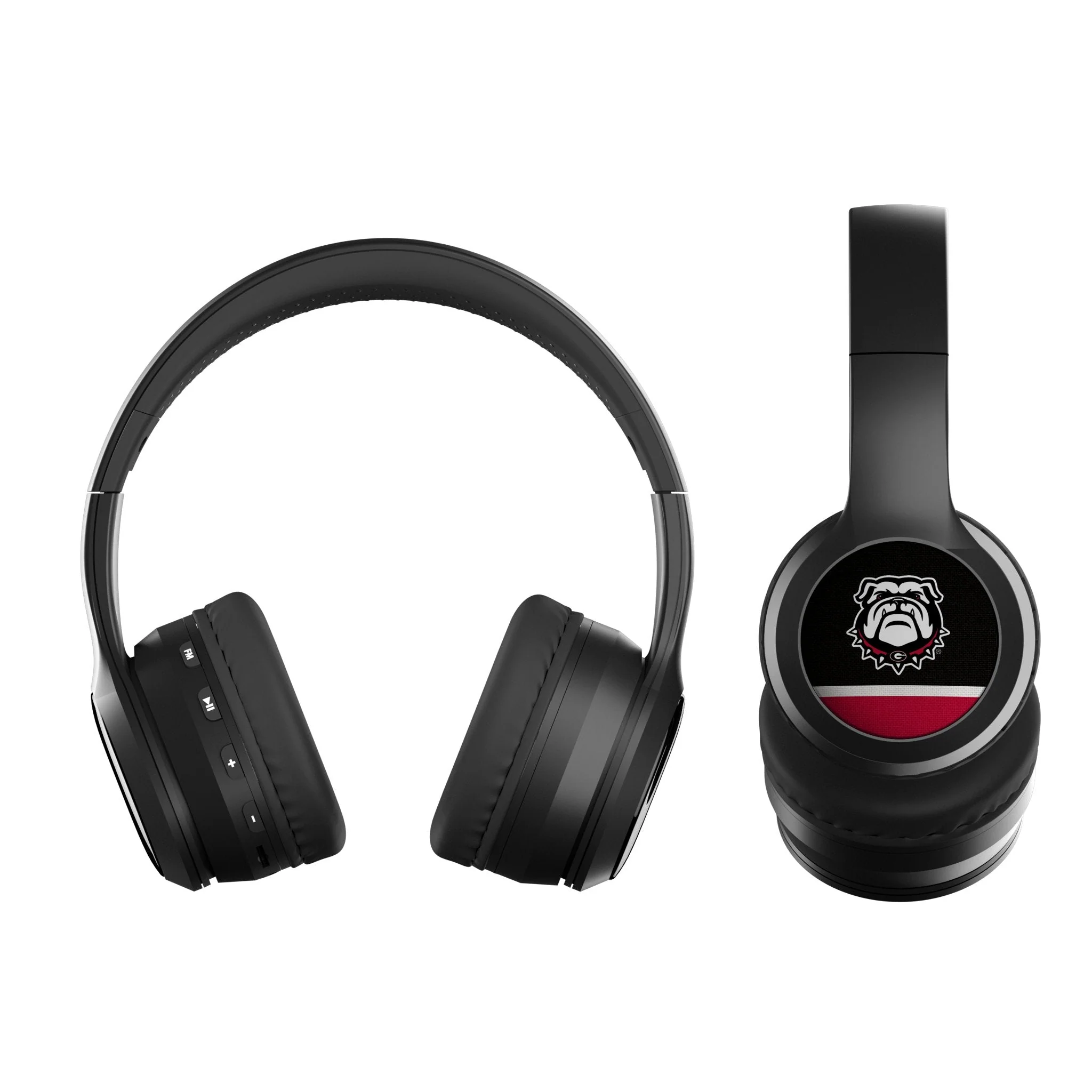 University of Georgia Bulldogs Uga Stripe Wireless Over-Ear BT Headphones With Case - Image 2