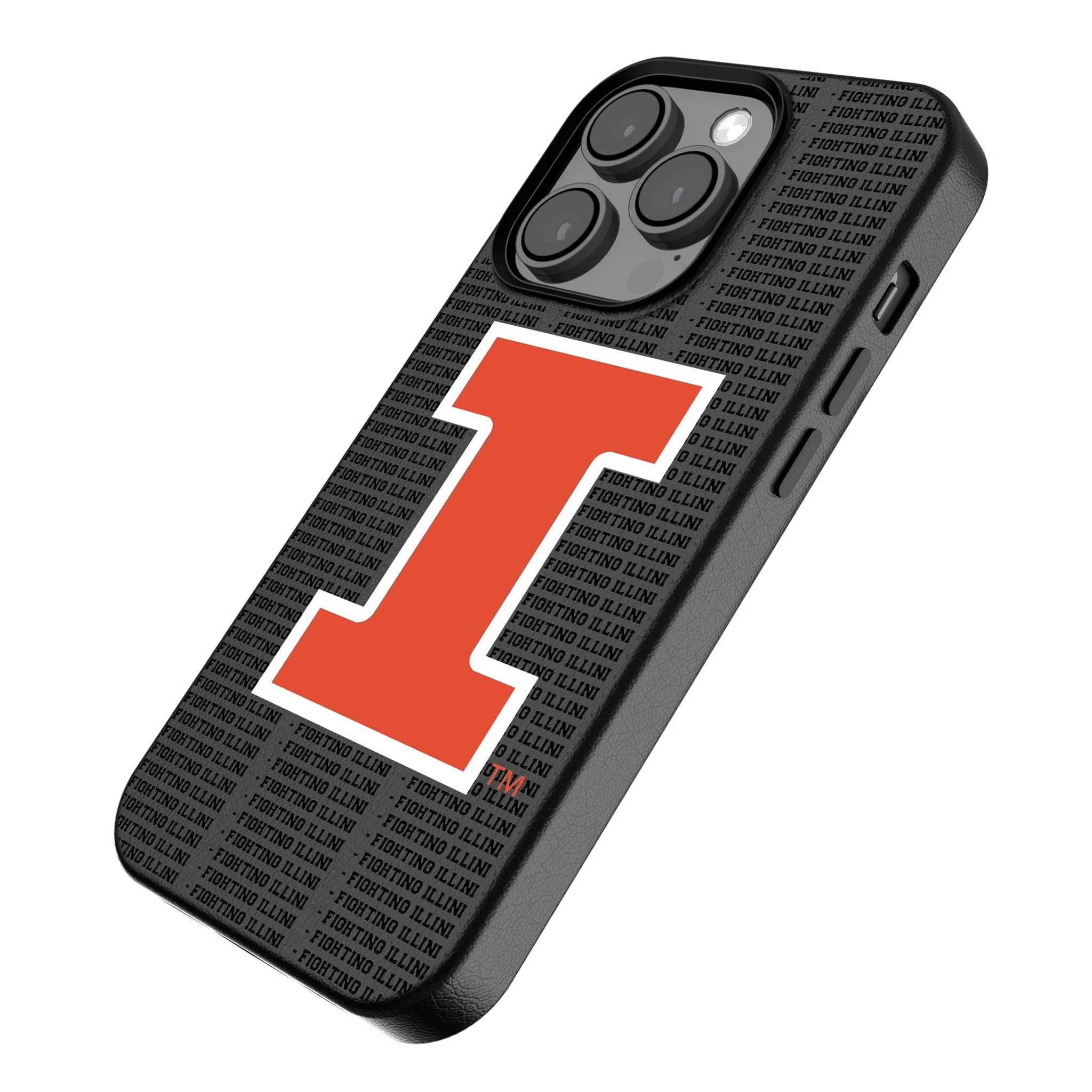 University of Illinois Fighting Illini Text Backdrop MagSafe Compatible Phone Case for Apple iPhone - Image 2