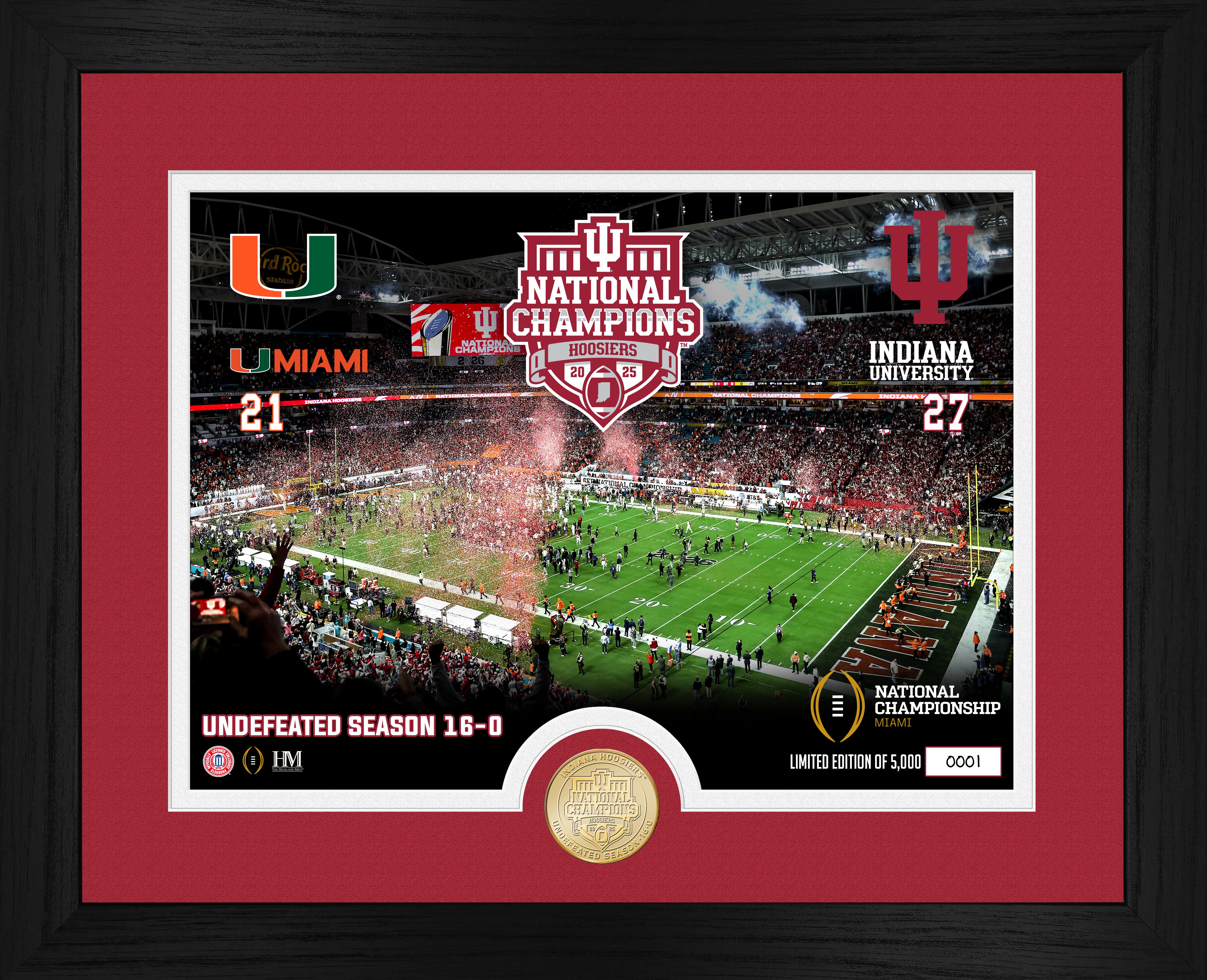 Indiana Hoosiers 2025-26 CFP National Champions Celebration Bronze Coin Photo Mint