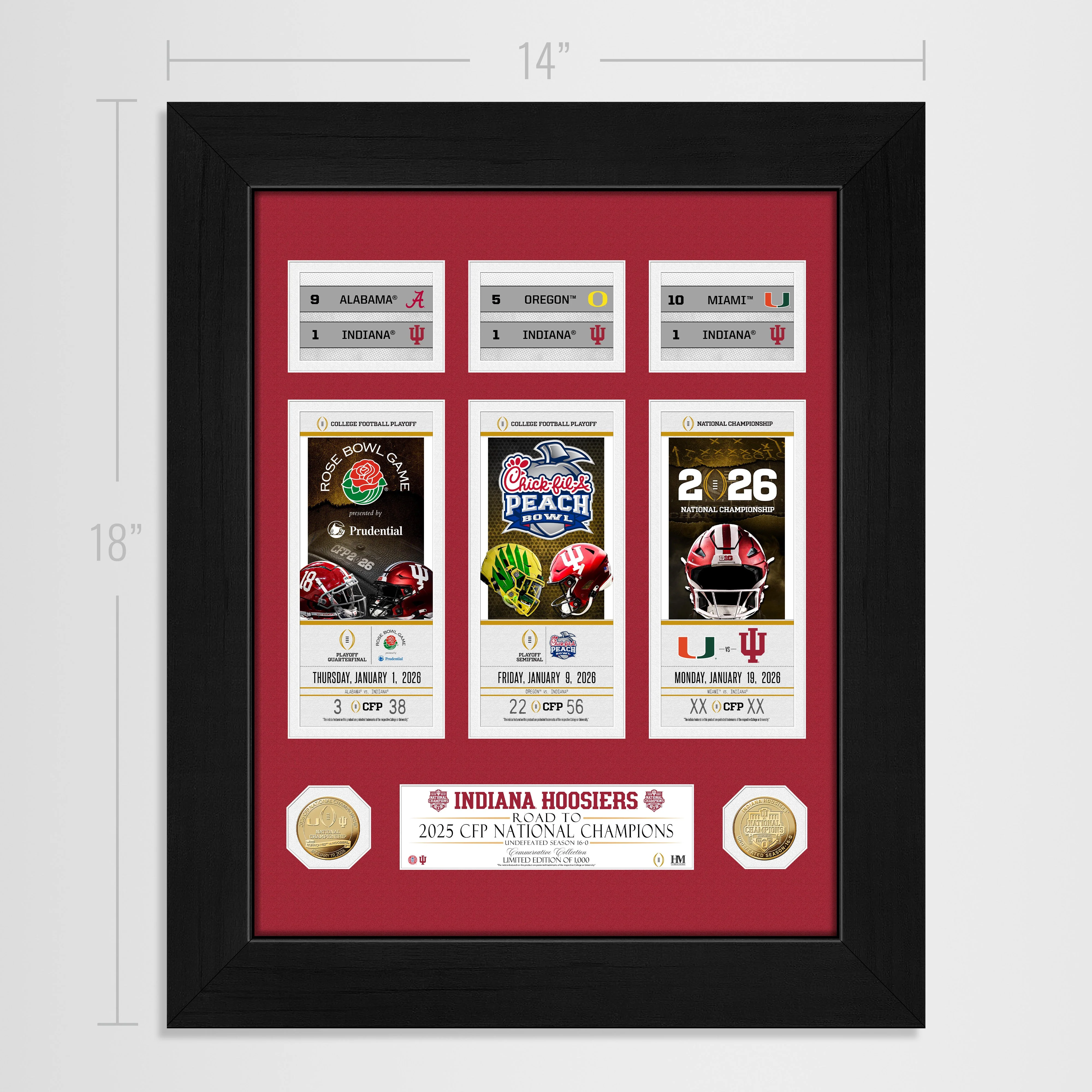 Indiana Hoosiers 2025-26 CFP National Champions Deluxe Road to the Championship Gold Coin Photo Mint - Image 2