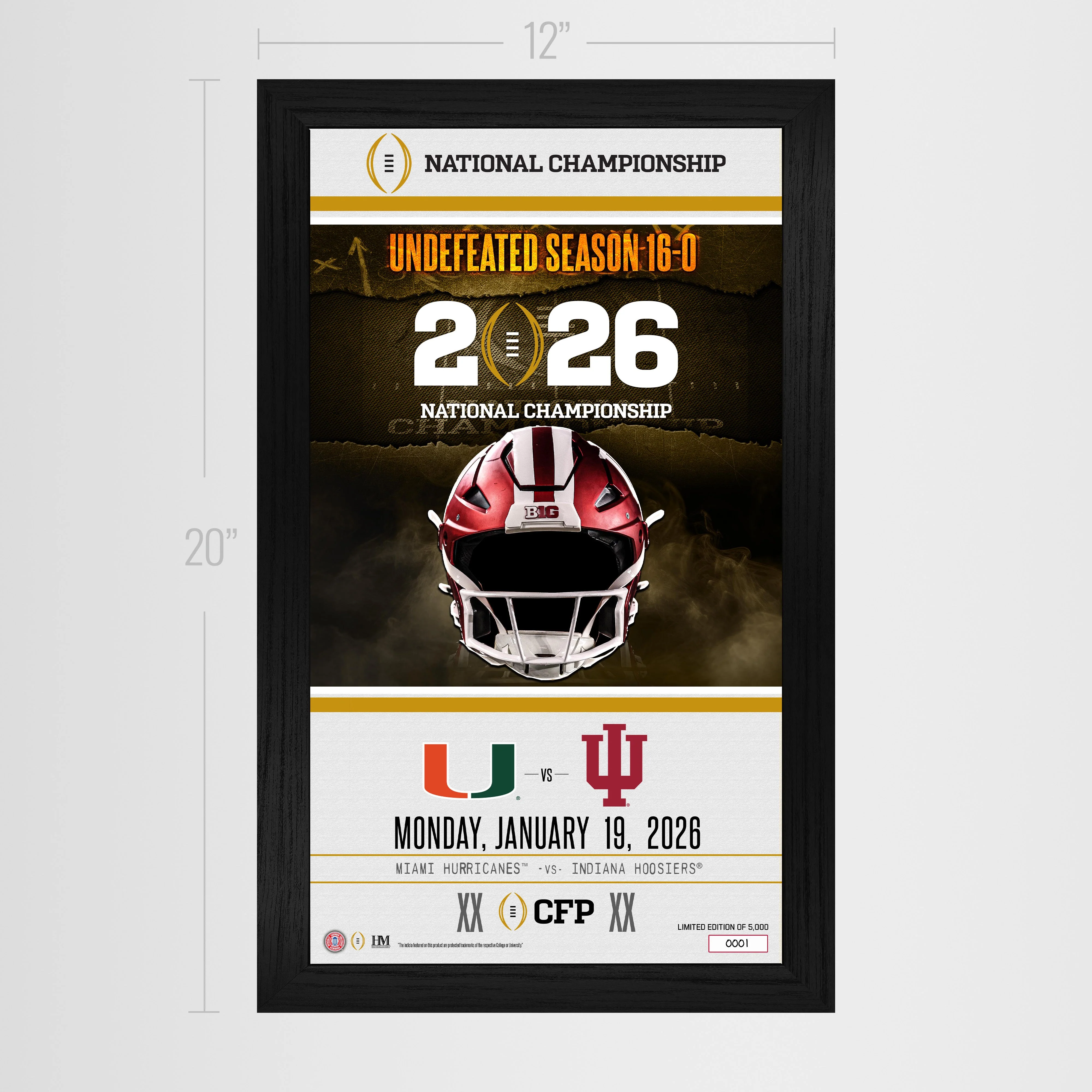 Indiana Hoosiers 2025-26 CFP National Champions Game Day Frame - Image 2