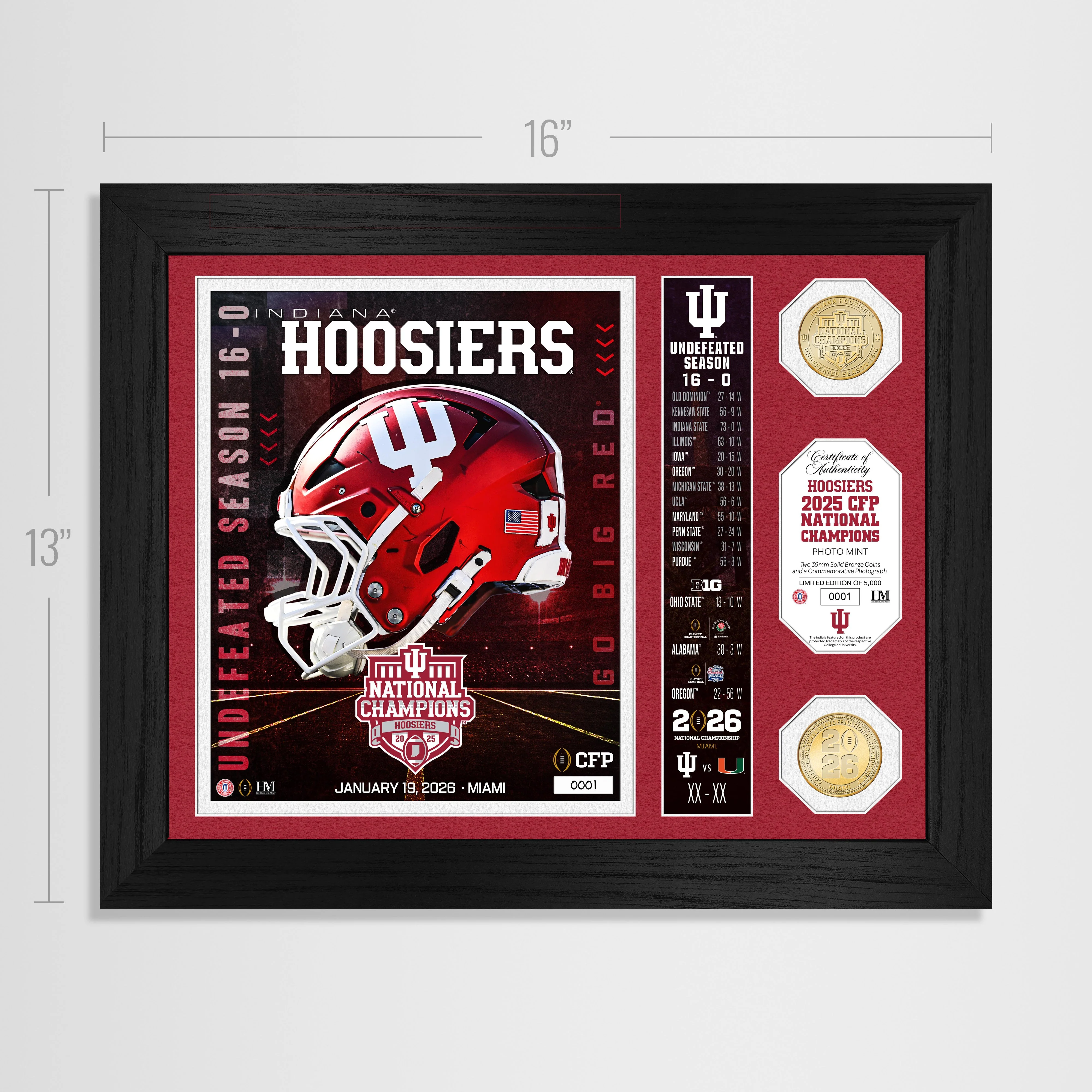 Indiana Hoosiers 2025-26 CFP National Champions Team Force Bronze 2-Coin Photo Mint - Image 4