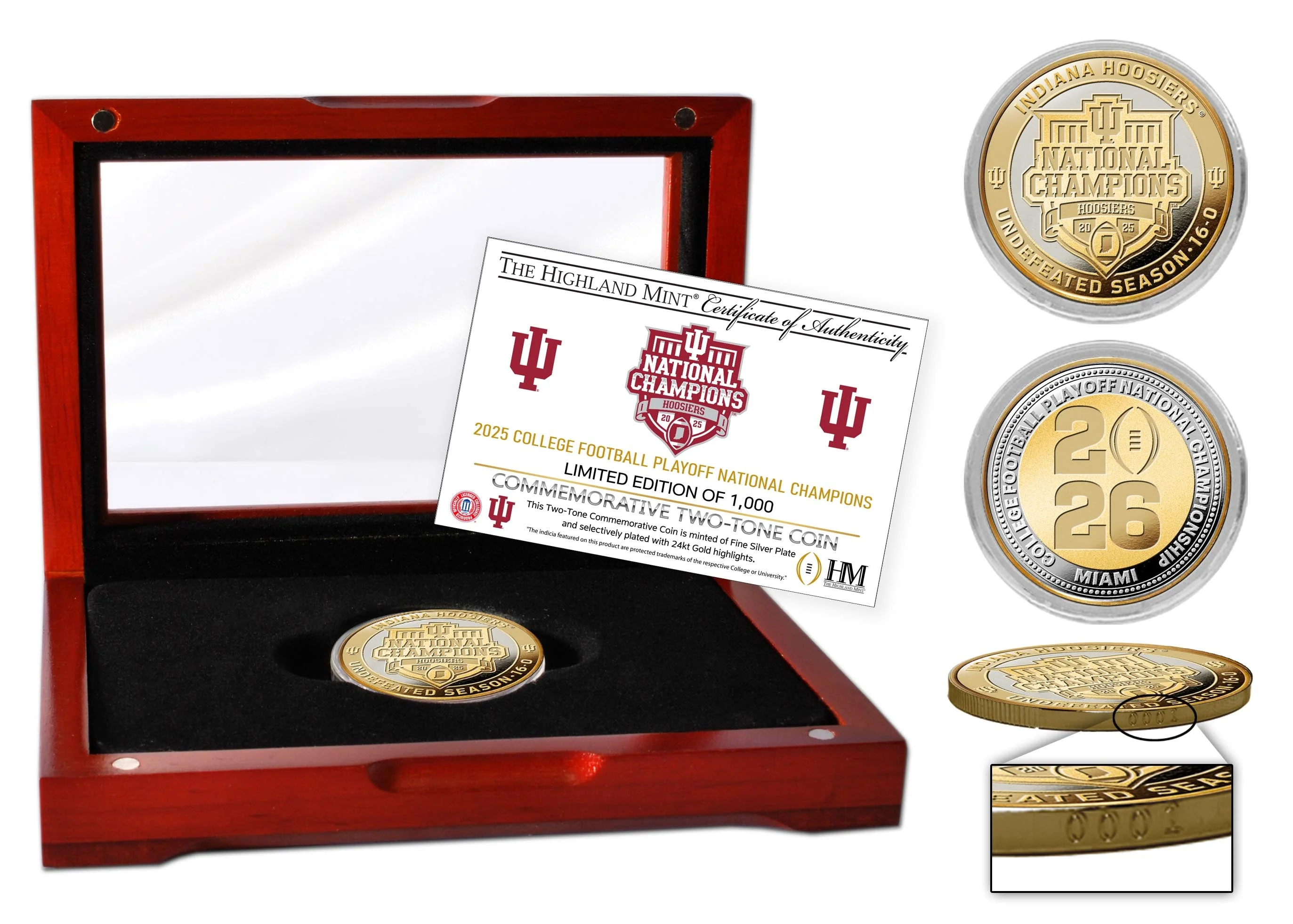 Indiana Hoosiers 2025-26 CFP National Champions Two-Tone Coin