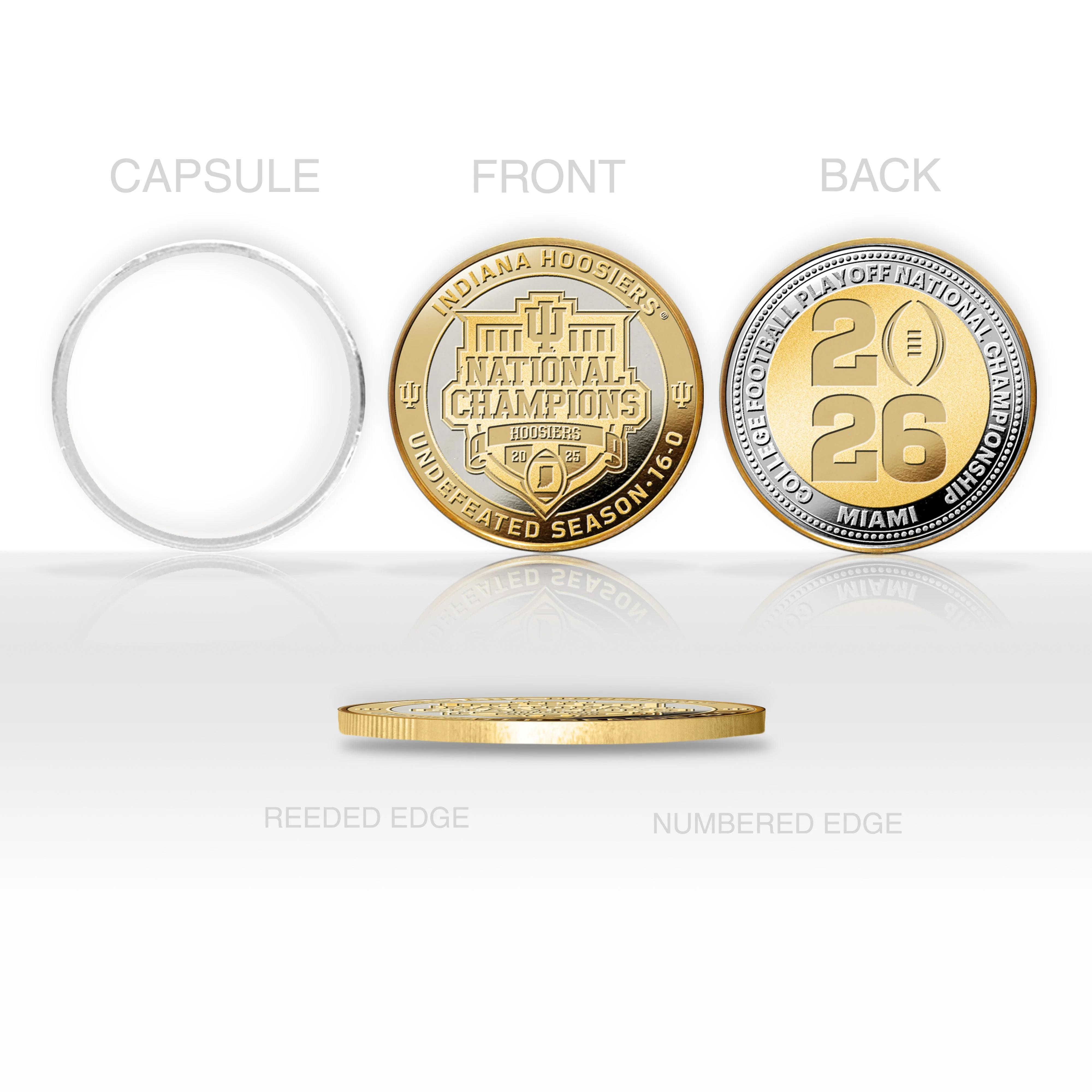 Indiana Hoosiers 2025-26 CFP National Champions Two-Tone Coin - Image 2