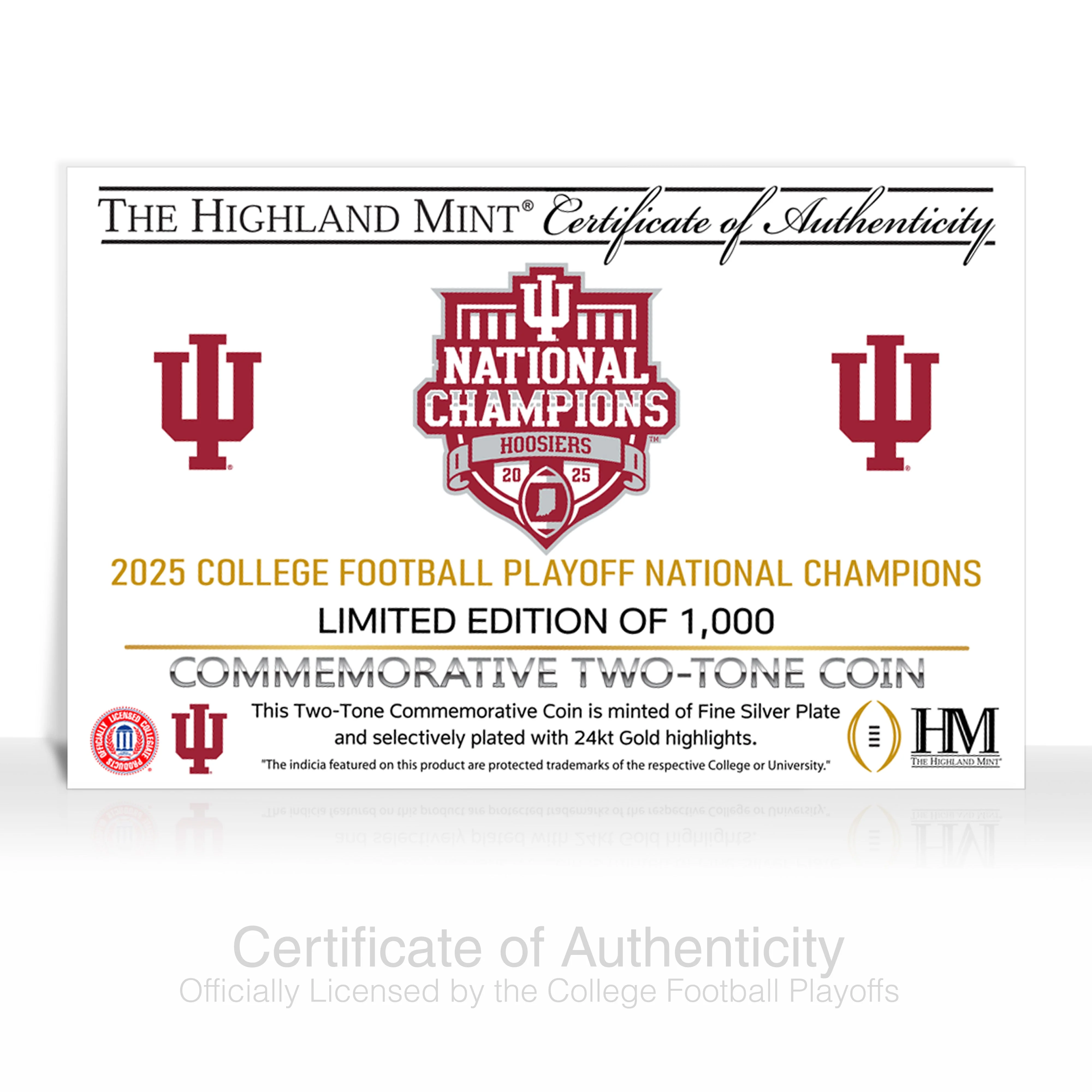 Indiana Hoosiers 2025-26 CFP National Champions Two-Tone Coin - Image 3