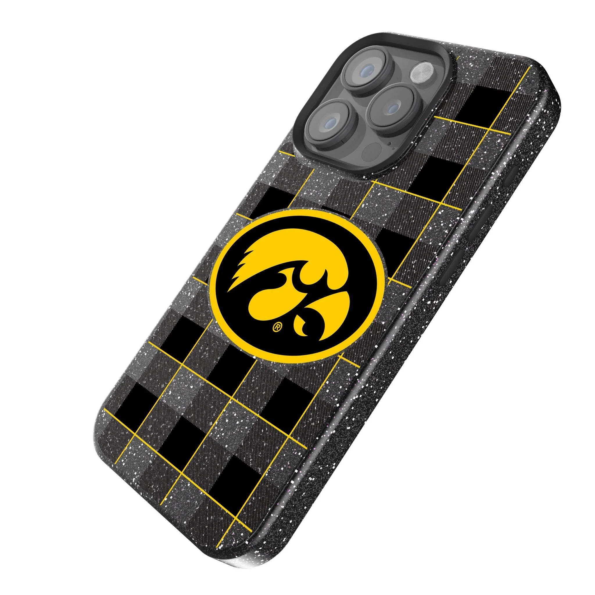 University of Iowa Hawkeyes Plaid Bling Phone Case - Image 2