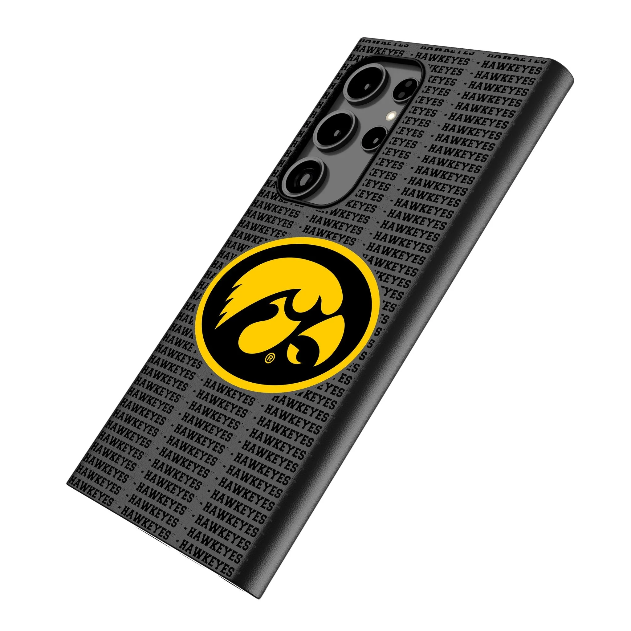 University of Iowa Hawkeyes Text Backdrop MagSafe Compatible Phone Case for Samsung Galaxy - Image 2