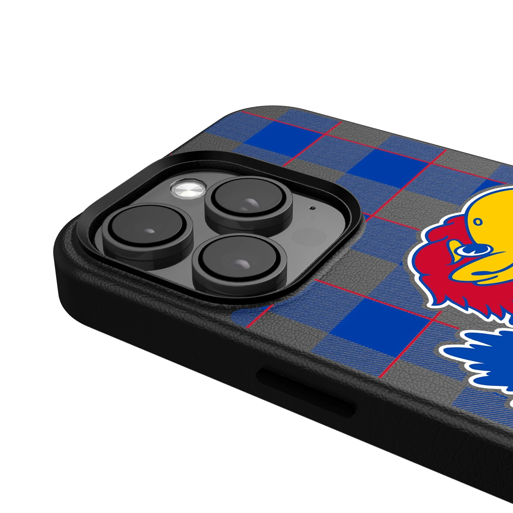 University of Kansas Jayhawks Plaid MagSafe Compatible Phone Case for Apple iPhone - Image 4