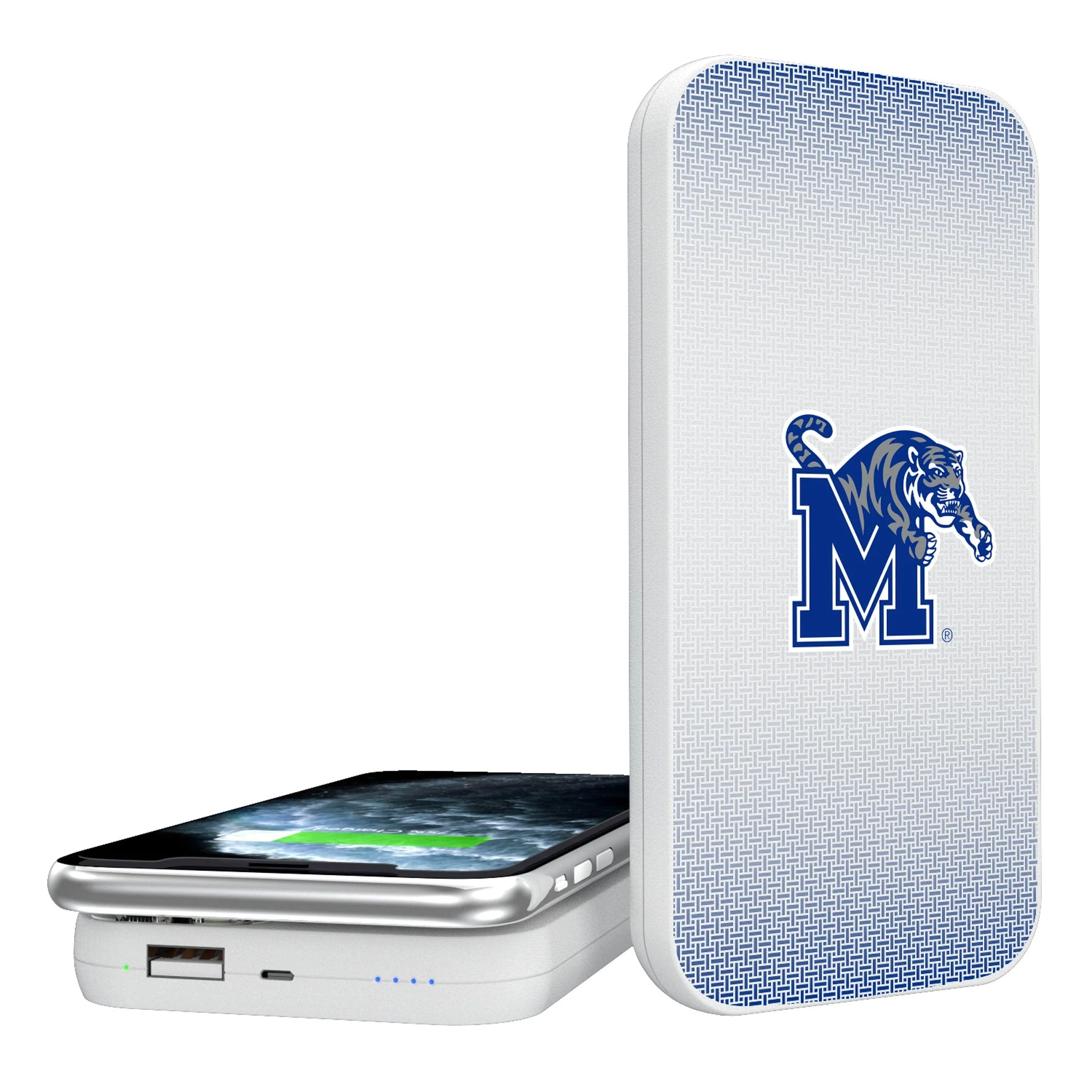 University of Memphis Tigers Linen 5000mAh Portable Wireless Charger