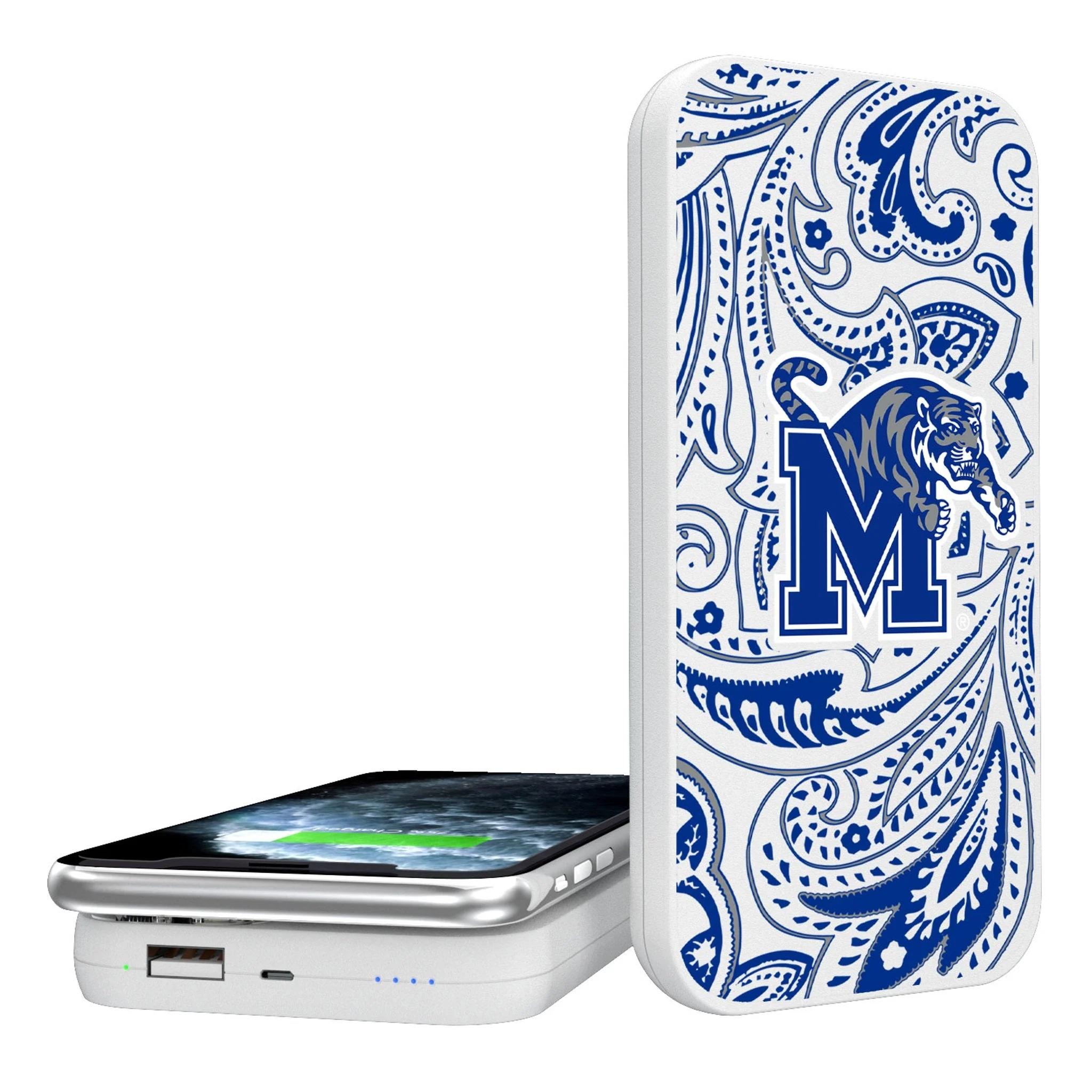 University of Memphis Tigers Paisley 5000mAh Portable Wireless Charger
