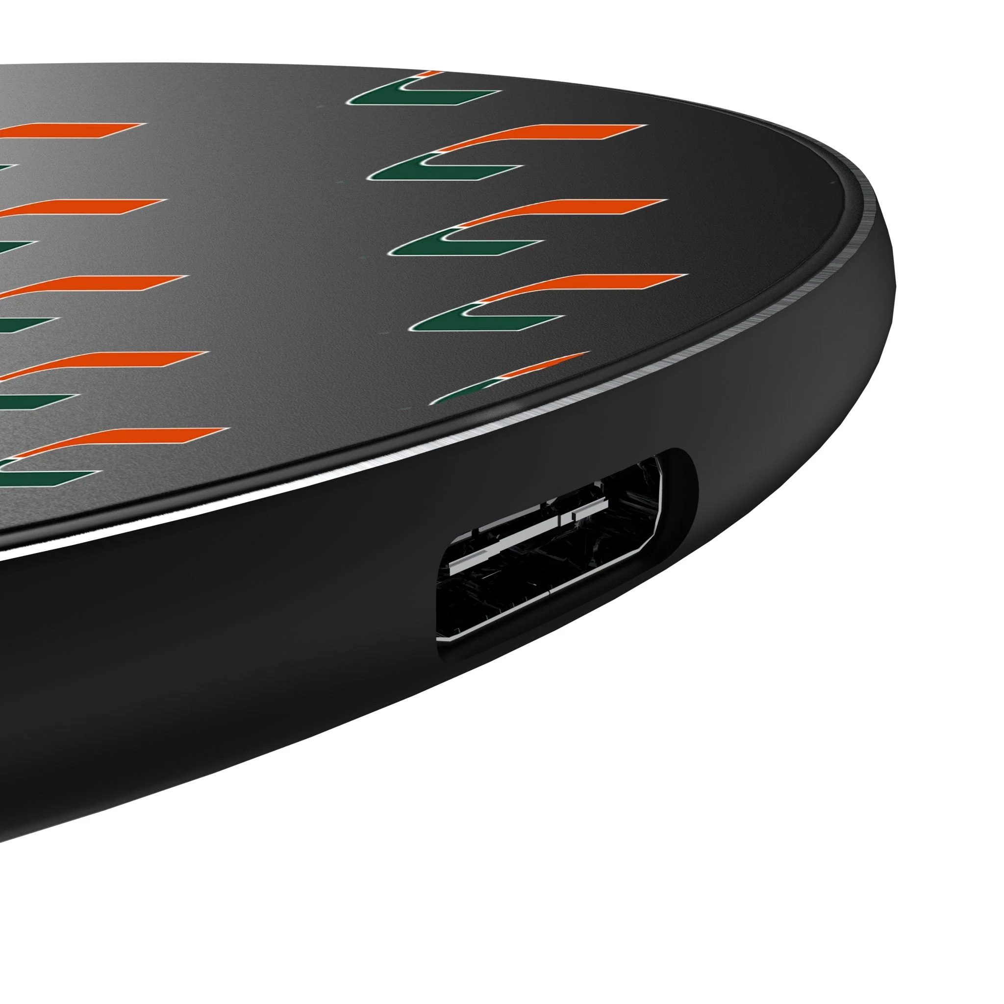 University of Miami Hurricanes Fashion Pattern 15-Watt Wireless Charger - Image 3