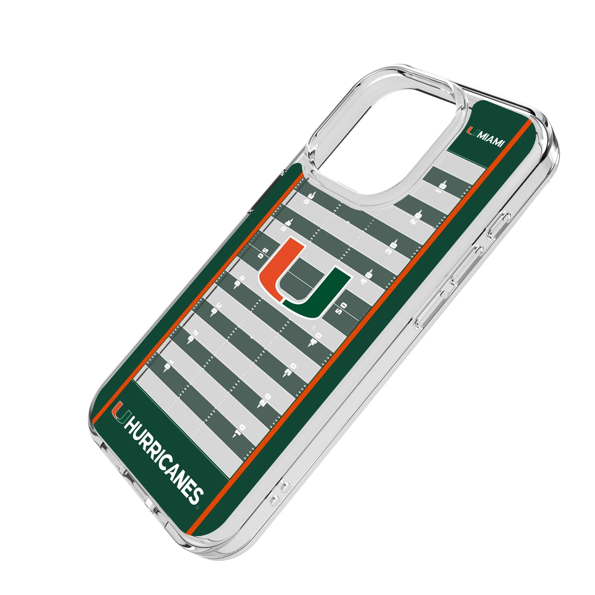 University of Miami Hurricanes Field Clear Phone Case for Apple iPhone - Image 2